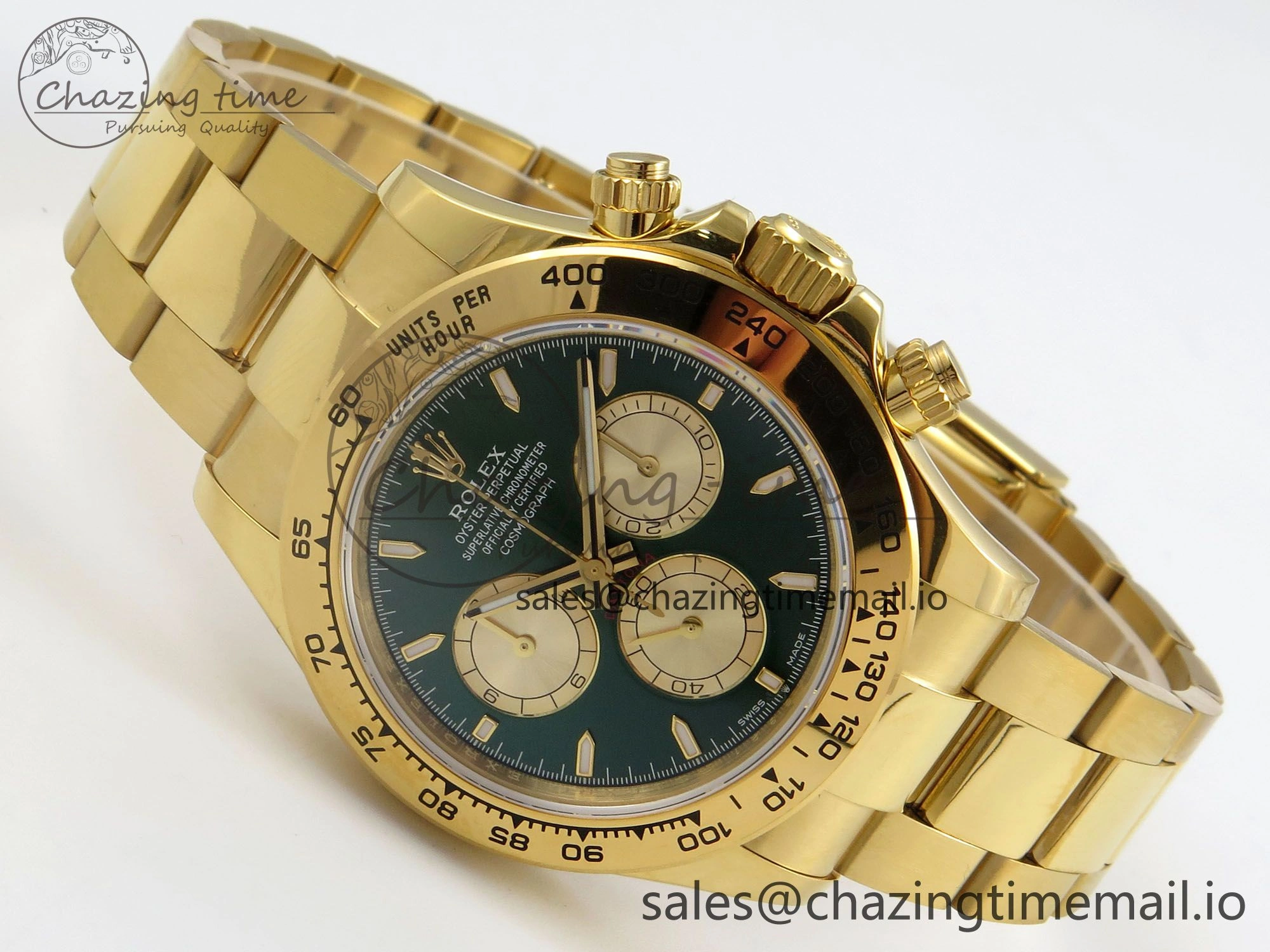 Daytona 126508 SWF 1:1 Best Edition Green Dial Stick Markers On YG Bracelet SH4131（Gain Weight）