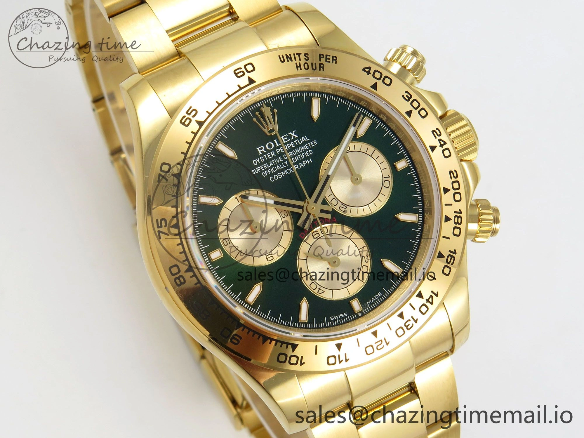 Daytona 126508 SWF 1:1 Best Edition Green Dial Stick Markers On YG Bracelet SH4131（Gain Weight）