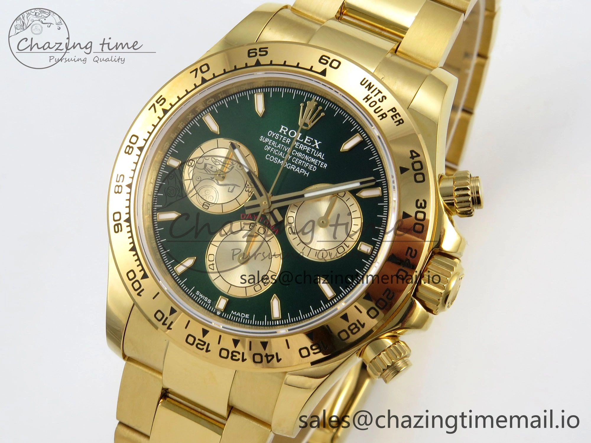 Daytona 126508 SWF 1:1 Best Edition Green Dial Stick Markers On YG Bracelet SH4131（Gain Weight）