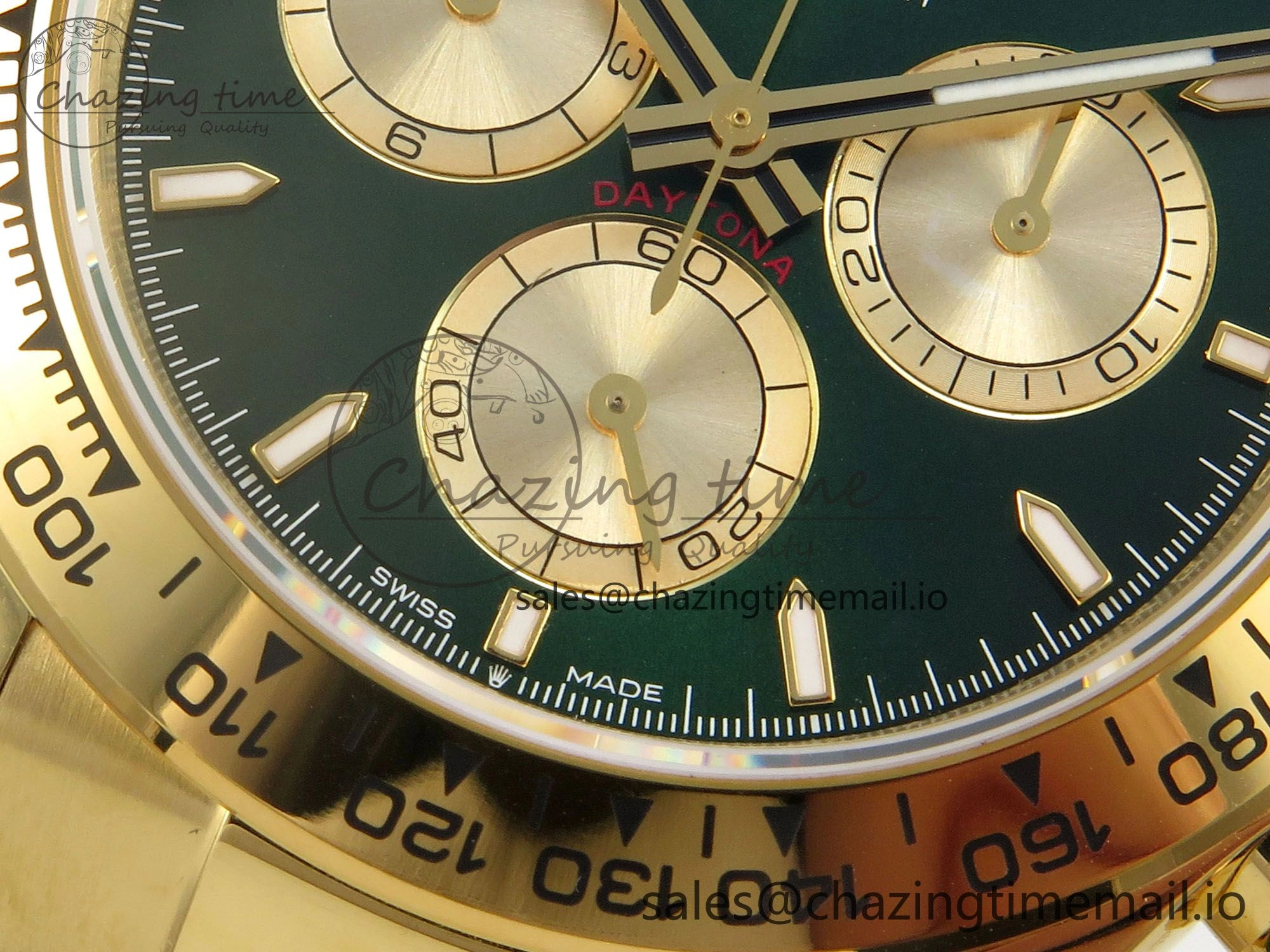 Daytona 126508 SWF 1:1 Best Edition Green Dial Stick Markers On YG Bracelet SH4131（Gain Weight）