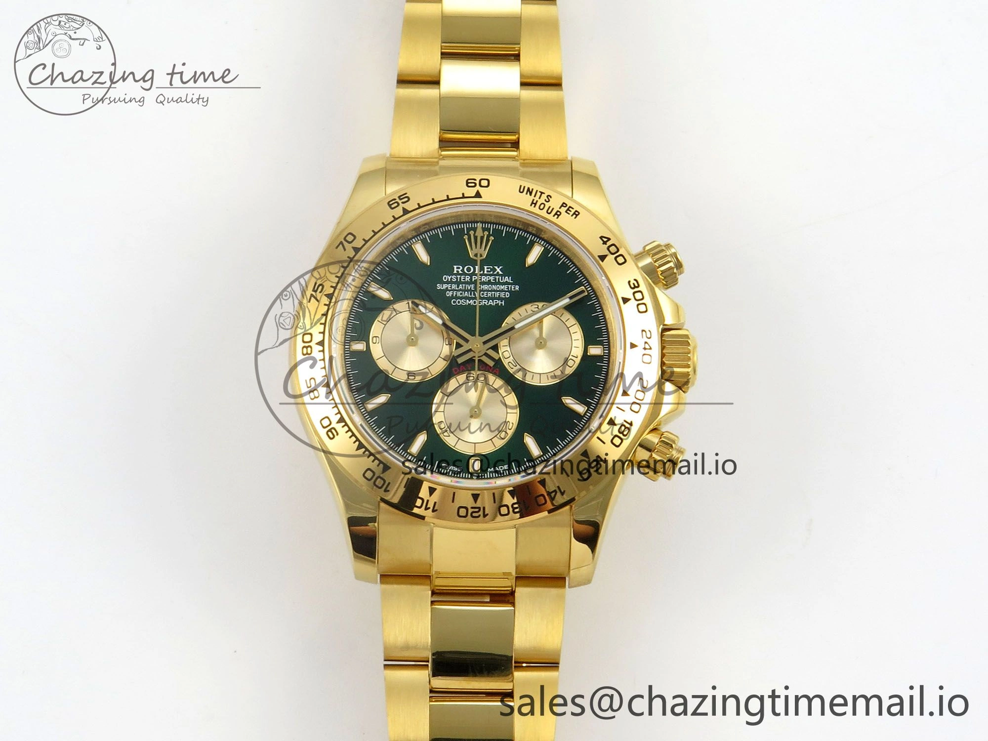 Daytona 126508 SWF 1:1 Best Edition Green Dial Stick Markers On YG Bracelet SH4131（Gain Weight）