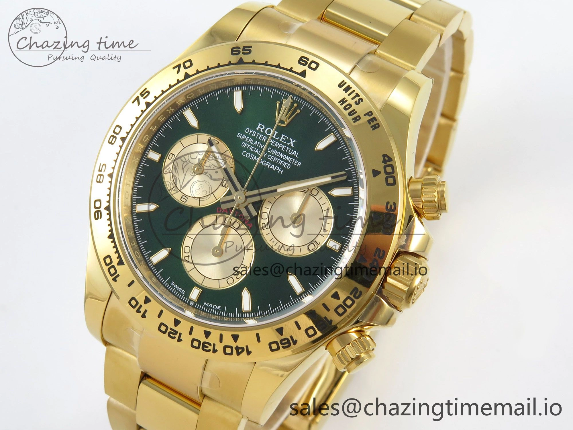 Daytona 126508 YG APSF 1:1 Best Edition Green Dial Stick Markers On 904L YG Bracelet SH4131
