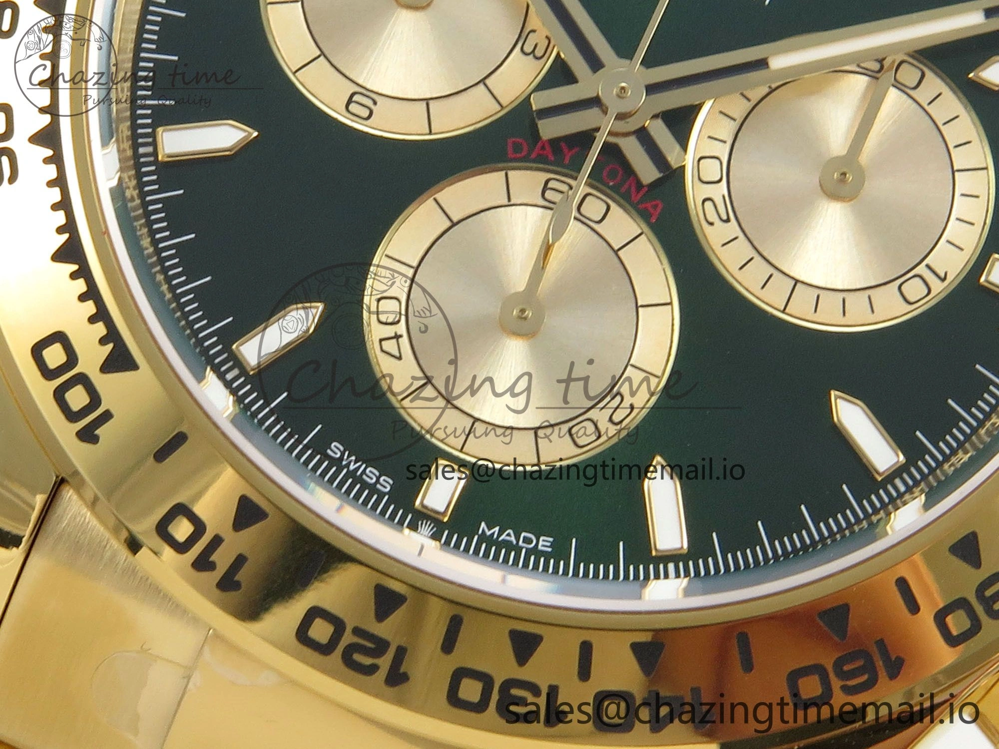 Daytona 126508 YG APSF 1:1 Best Edition Green Dial Stick Markers On 904L YG Bracelet SH4131