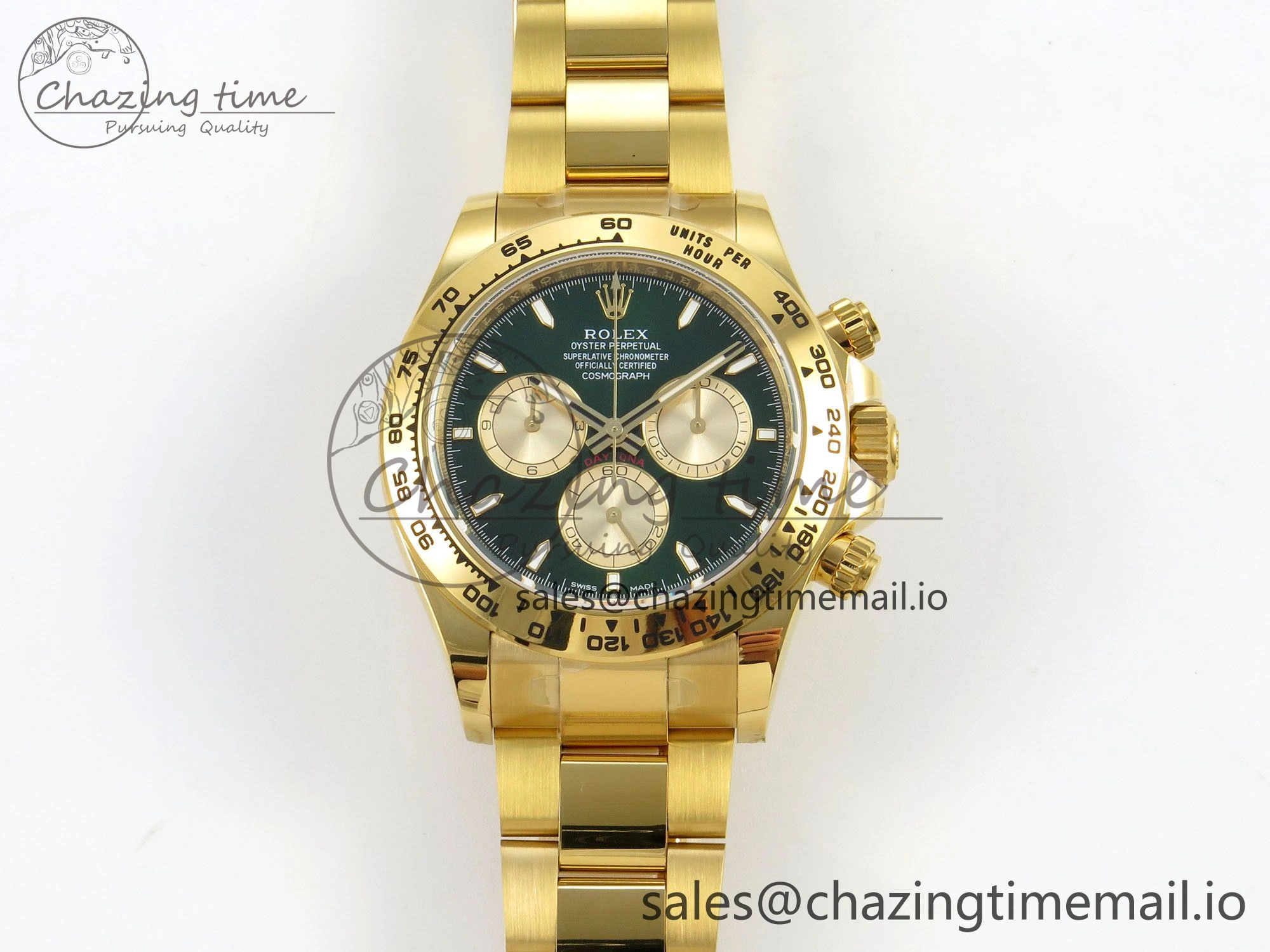 Daytona 126508 YG APSF 1:1 Best Edition Green Dial Stick Markers On 904L YG Bracelet SH4131