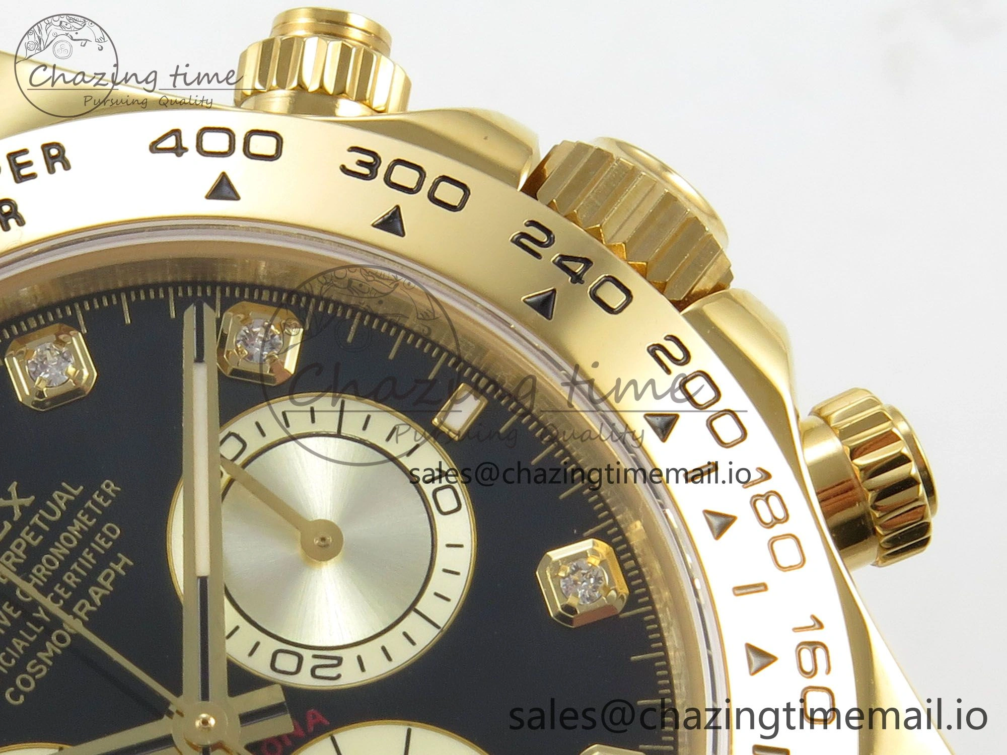 Daytona 126508 YG Clean 1:1 Best Edition Black YG Diamonds Dial on YG Bracelet Super Clone DD4131