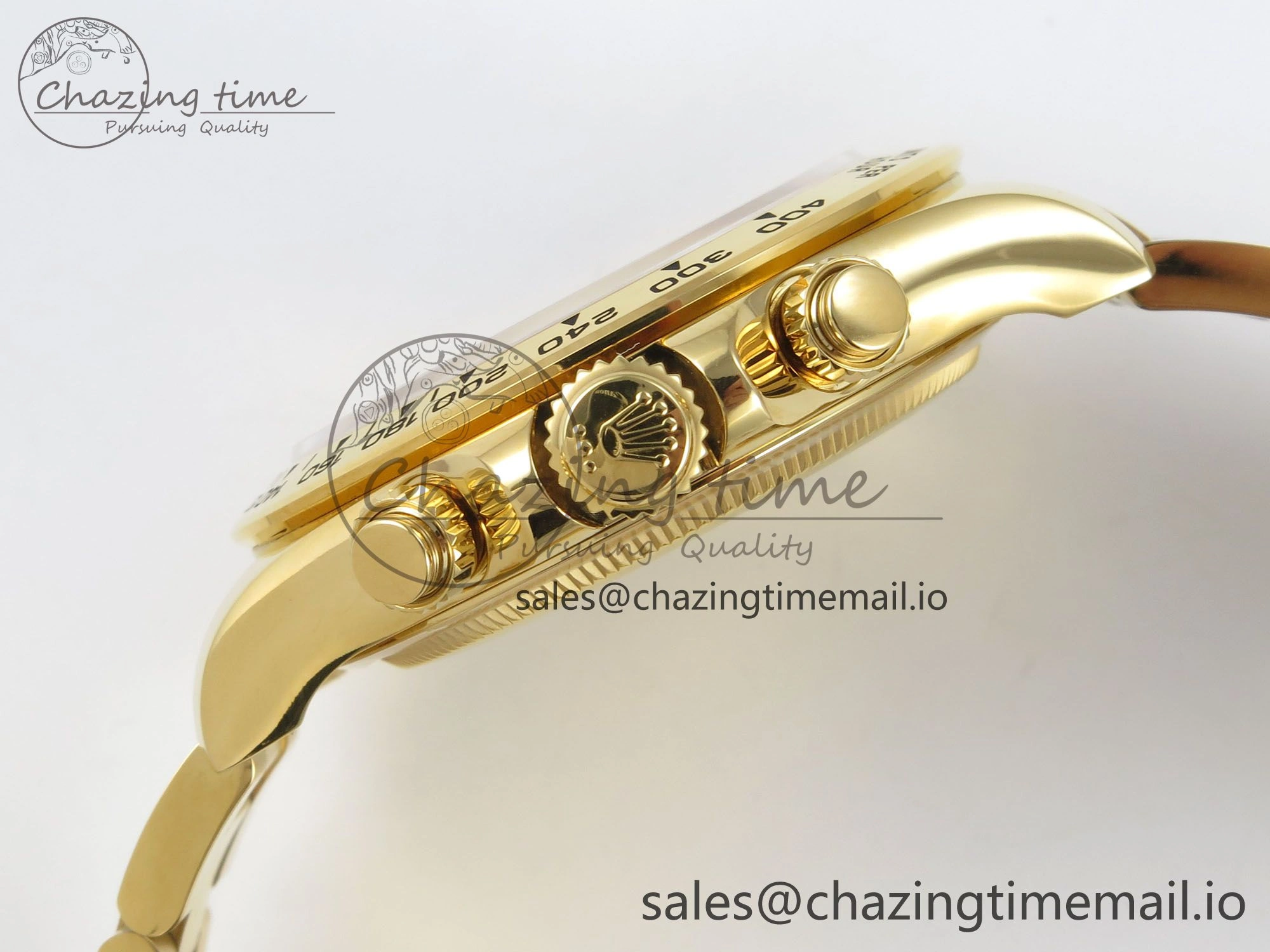 Daytona 126508 YG QF 1:1 Best Edition YG Dial Crystal Markers On YG Bracelet SH4131 V6 (Gain Weight)