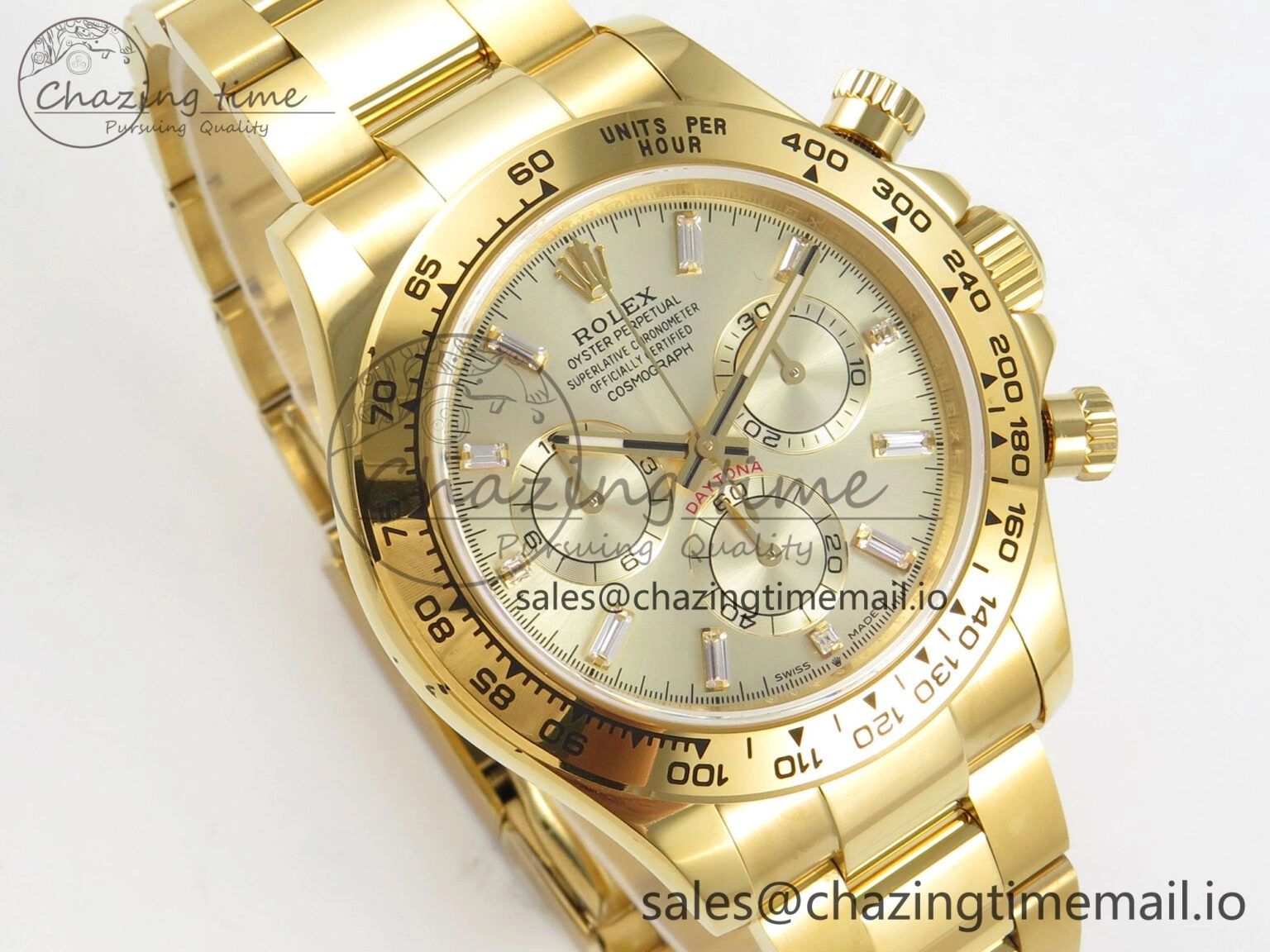 Daytona 126508 YG QF 1:1 Best Edition YG Dial Crystal Markers On YG Bracelet SH4131 V6 (Gain Weight)