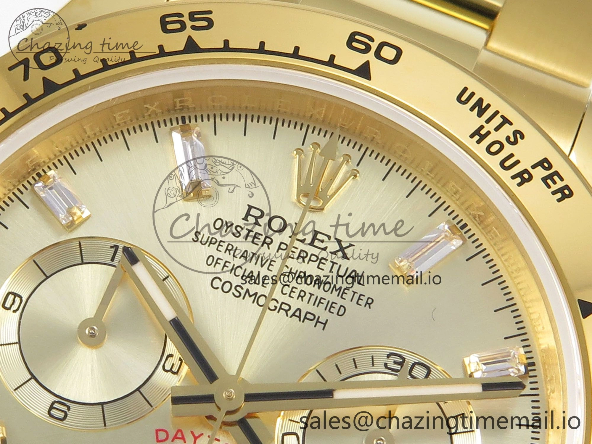 Daytona 126508 YG QF 1:1 Best Edition YG Dial Crystal Markers On YG Bracelet SH4131 V6 (Gain Weight)