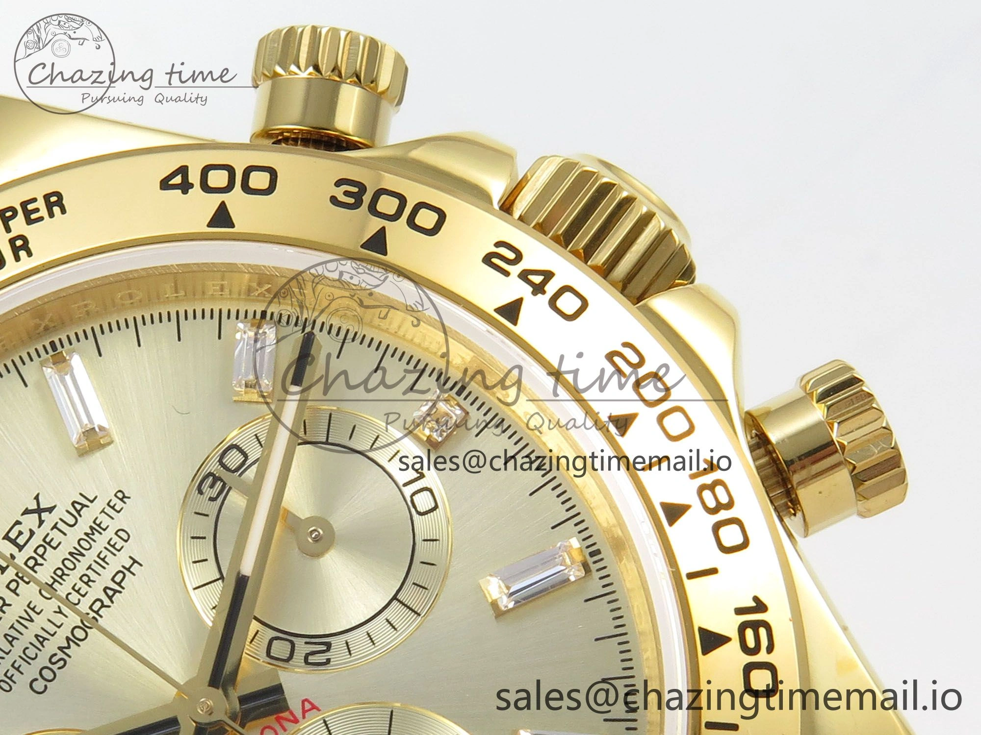 Daytona 126508 YG QF 1:1 Best Edition YG Dial Crystal Markers On YG Bracelet SH4131 V6 (Gain Weight)