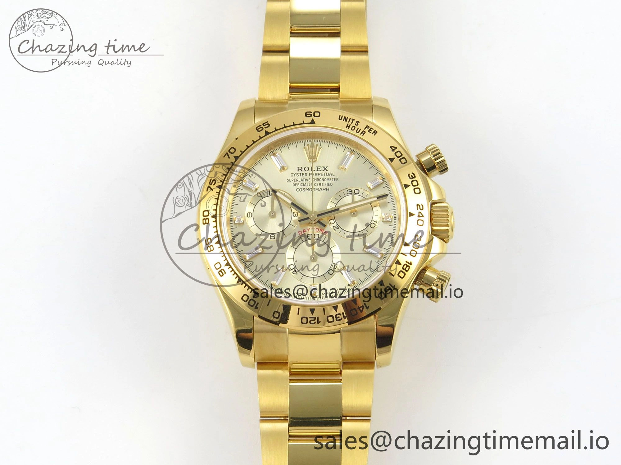 Daytona 126508 YG QF 1:1 Best Edition YG Dial Crystal Markers On YG Bracelet SH4131 V6 (Gain Weight)