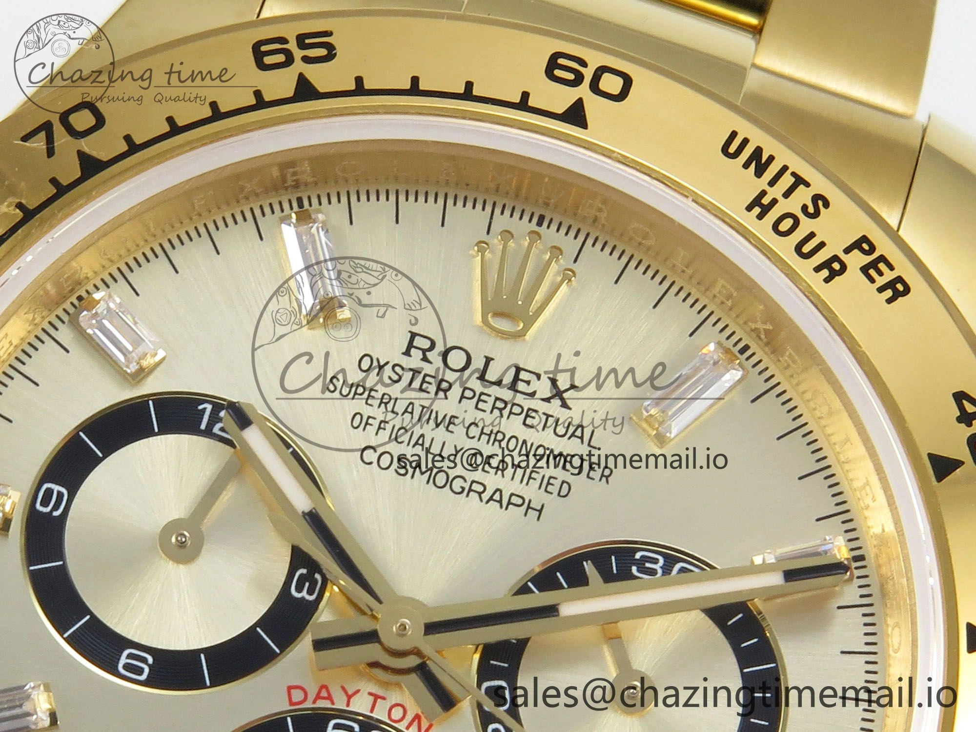 Daytona 126508 YG QF 1:1 Best Edition YG Black Dial Crystal Markers On YG Bracelet SH4131 V6 (Gain Weight)