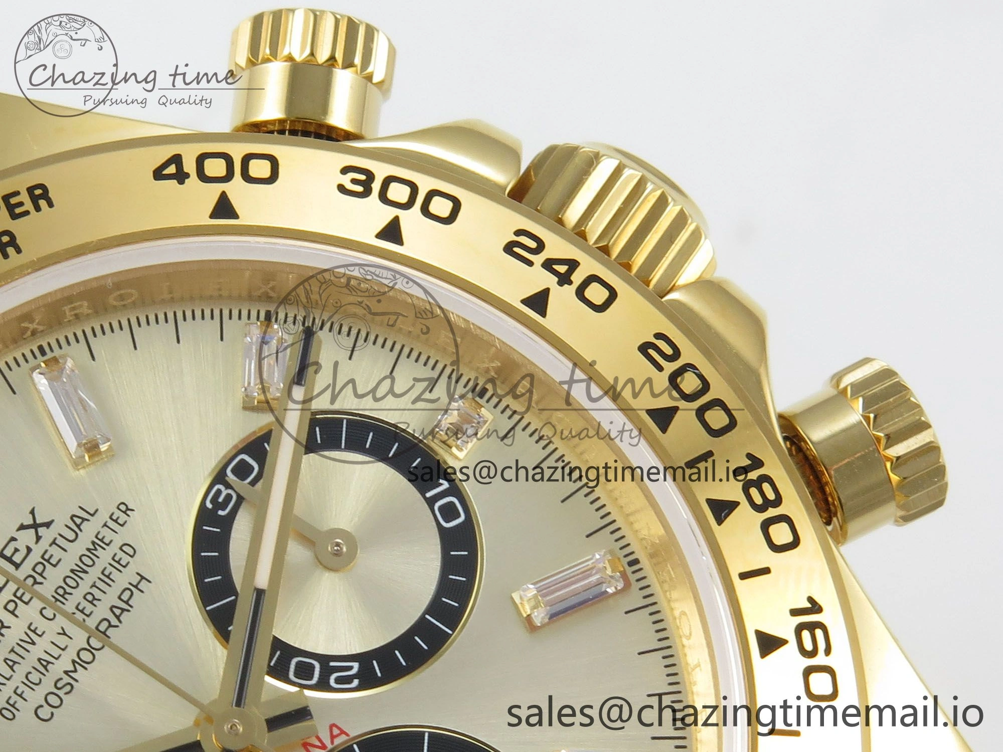 Daytona 126508 YG QF 1:1 Best Edition YG Black Dial Crystal Markers On YG Bracelet SH4131 V6 (Gain Weight)
