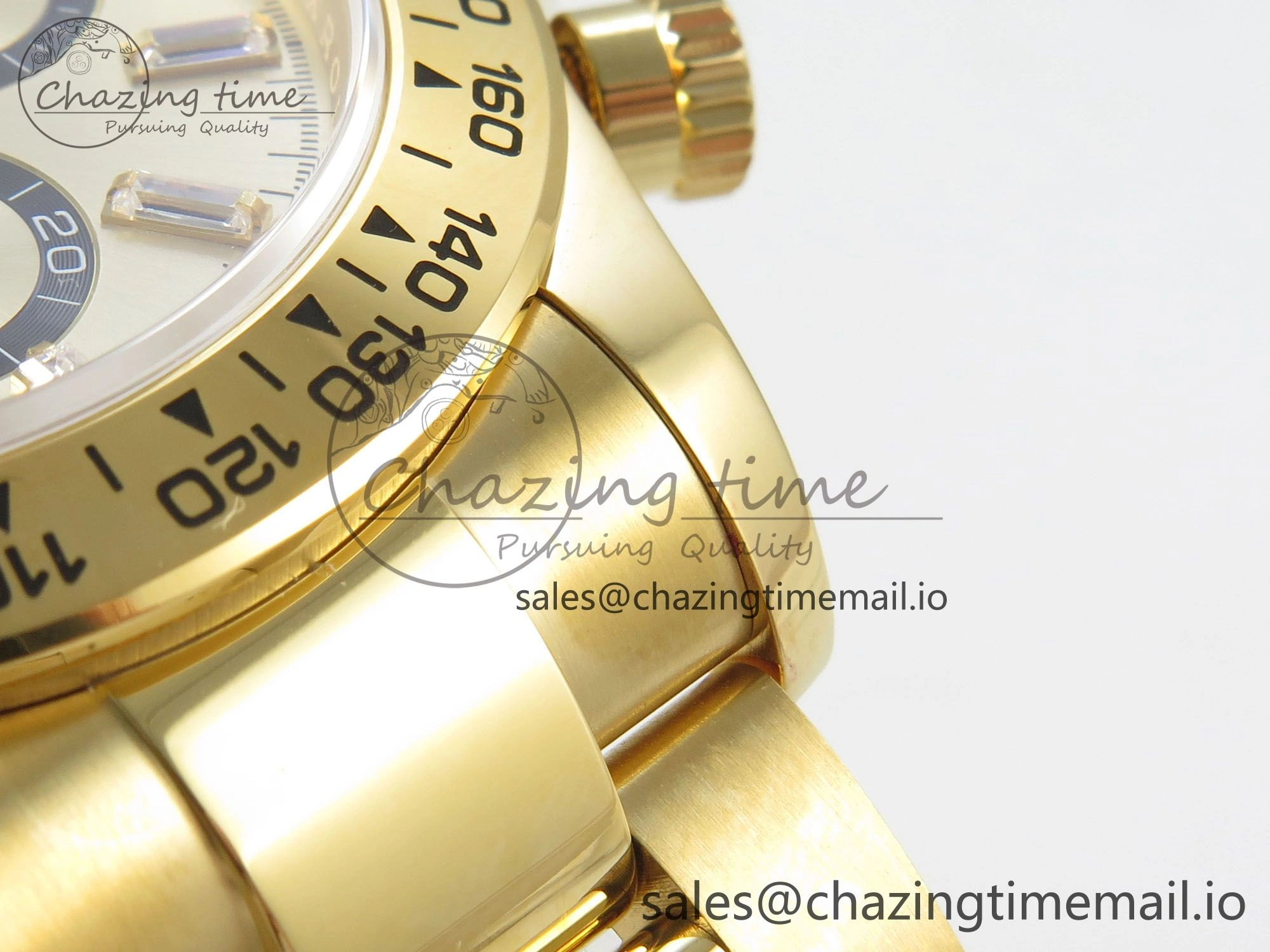 Daytona 126508 YG QF 1:1 Best Edition YG Black Dial Crystal Markers On YG Bracelet SH4131 V6 (Gain Weight)