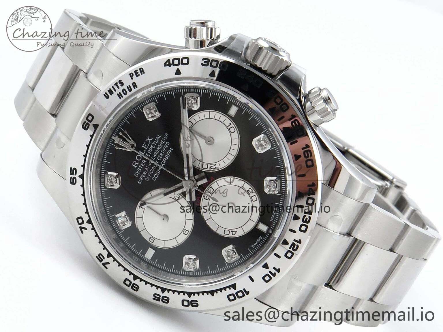 Daytona 126509 APSF 1:1 Best Edition Black Silver Diamonds Dial on SS Braclet SH4131