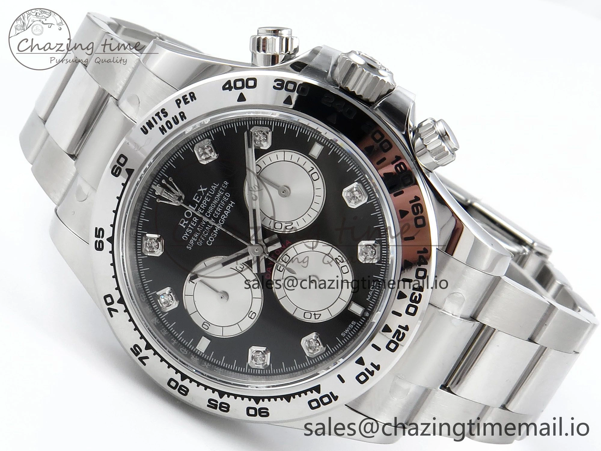Daytona 126509 APSF 1:1 Best Edition Black Silver Diamonds Dial on SS Braclet SH4131