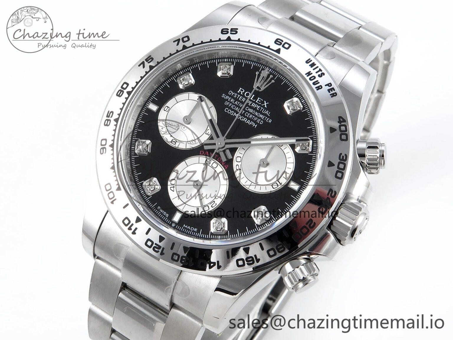 Daytona 126509 APSF 1:1 Best Edition Black Silver Diamonds Dial on SS Braclet SH4131