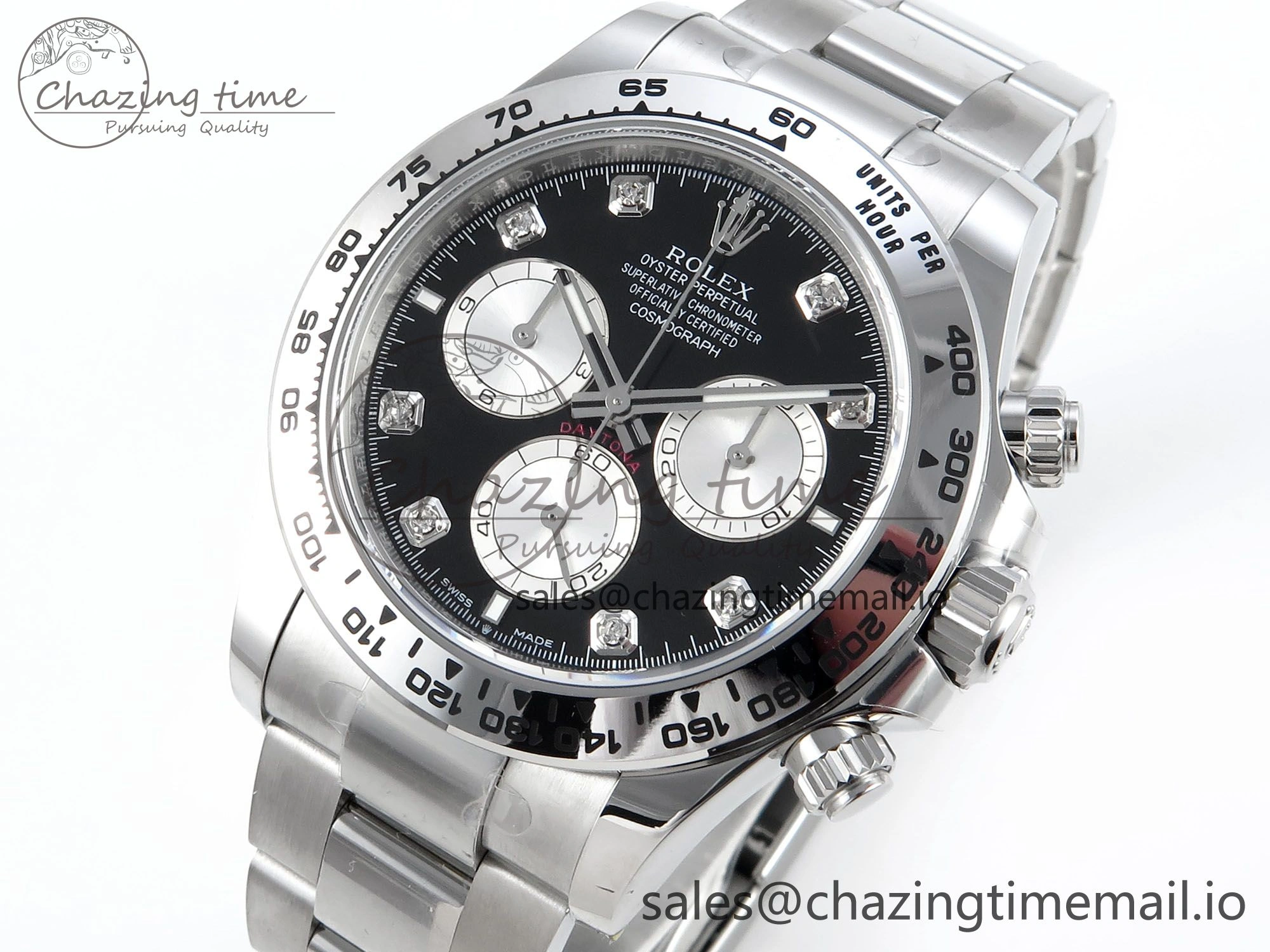 Daytona 126509 APSF 1:1 Best Edition Black Silver Diamonds Dial on SS Braclet SH4131