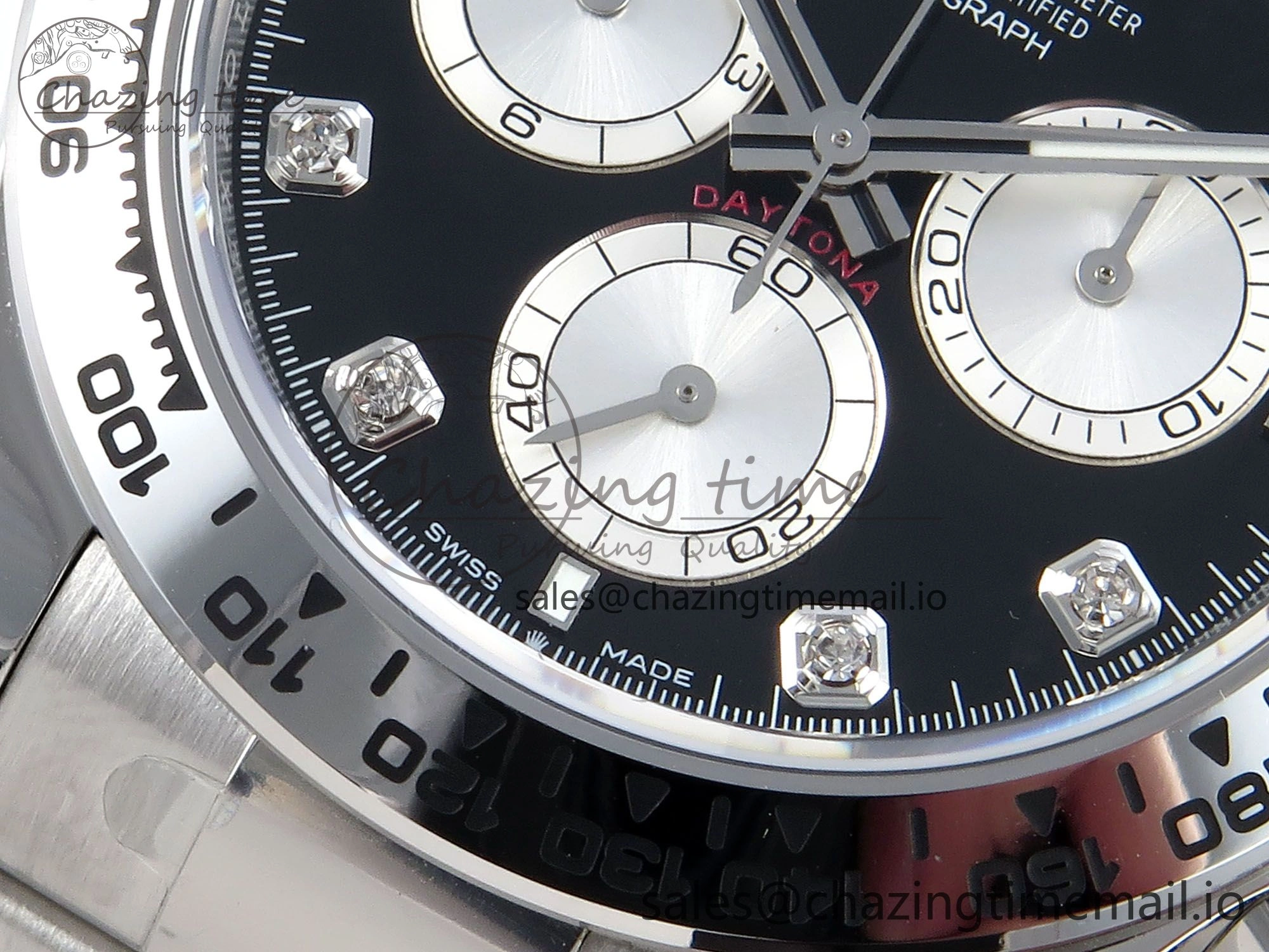 Daytona 126509 APSF 1:1 Best Edition Black Silver Diamonds Dial on SS Braclet SH4131