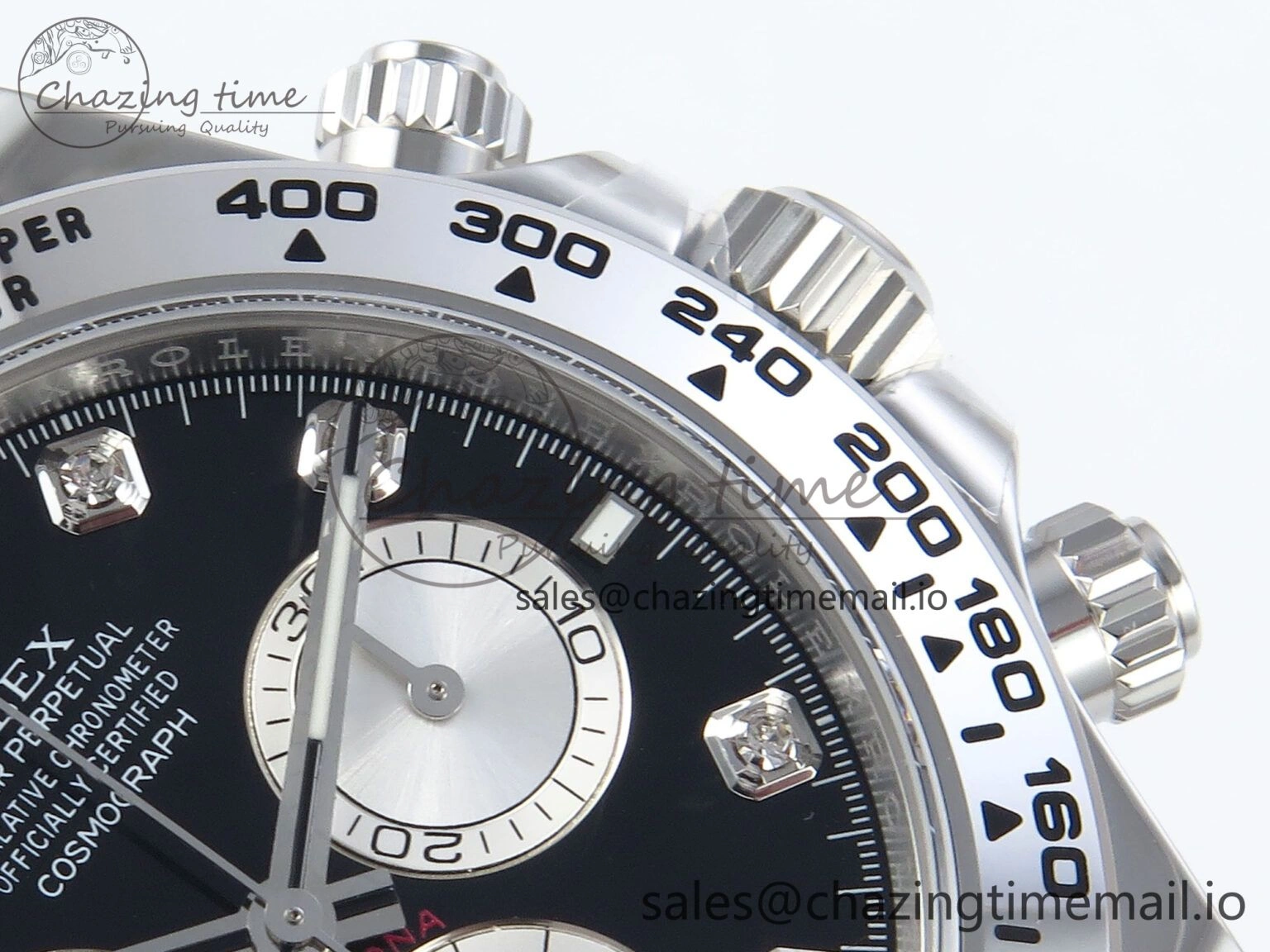 Daytona 126509 APSF 1:1 Best Edition Black Silver Diamonds Dial on SS Braclet SH4131