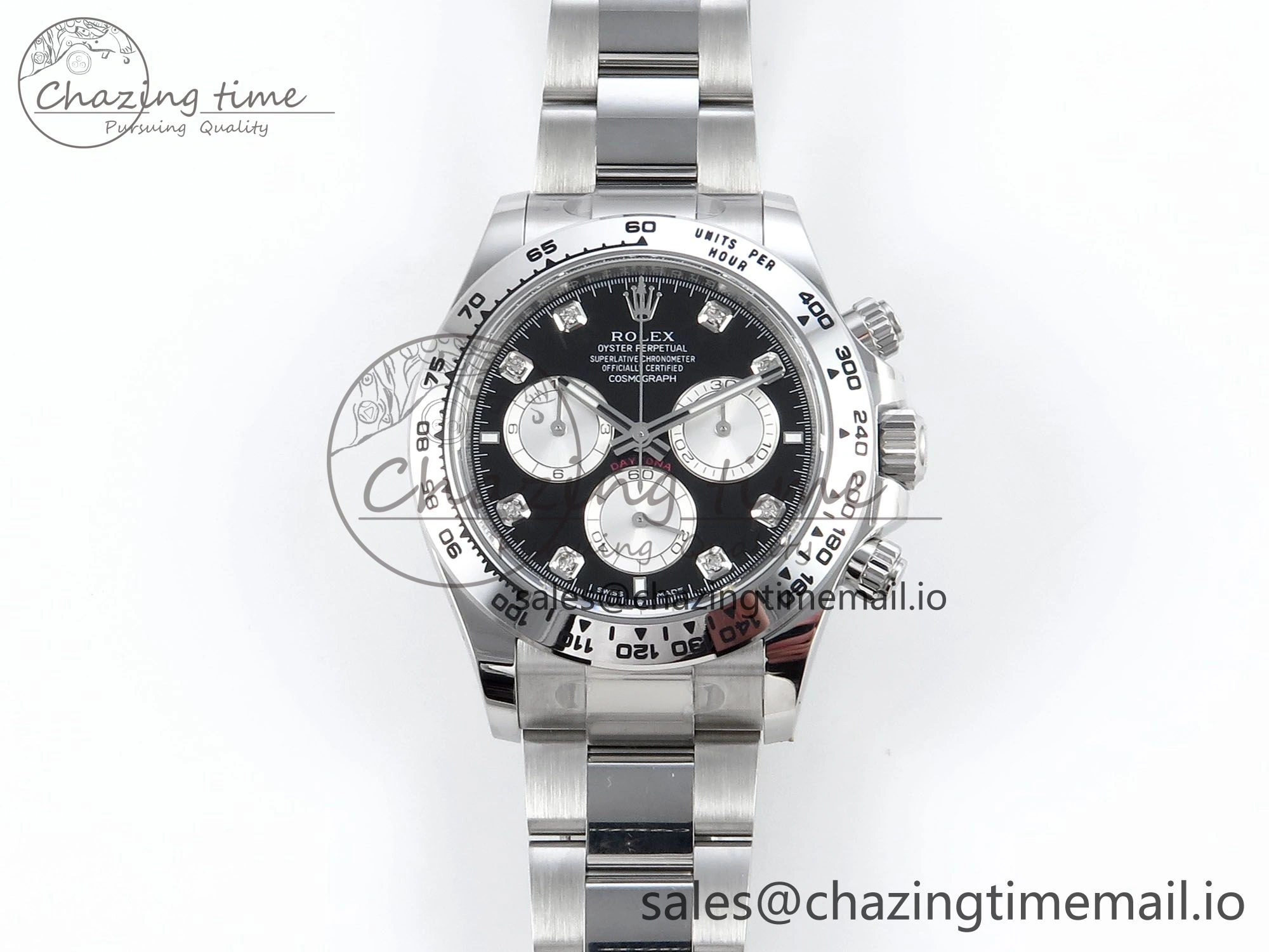 Daytona 126509 APSF 1:1 Best Edition Black Silver Diamonds Dial on SS Braclet SH4131