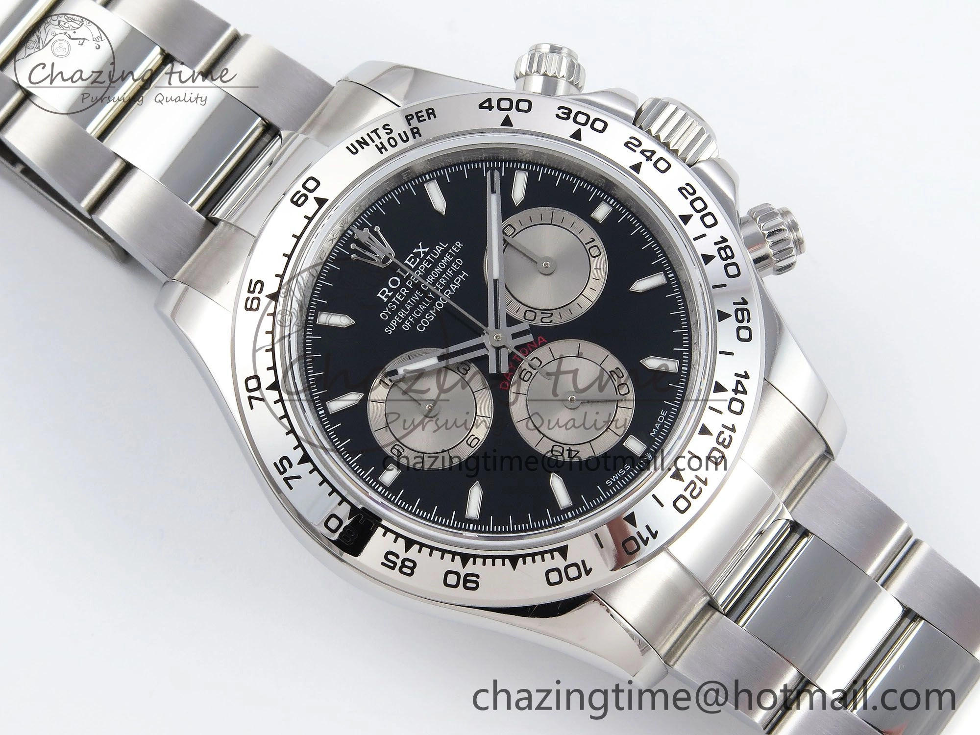 Daytona 126509 QF 1:1 Best Edition Black Silver Dial on SS Braclet SH4131 V5