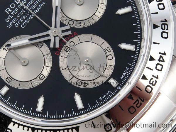 Daytona 126509 QF 1:1 Best Edition Black Silver Dial on SS Braclet SH4131 V5