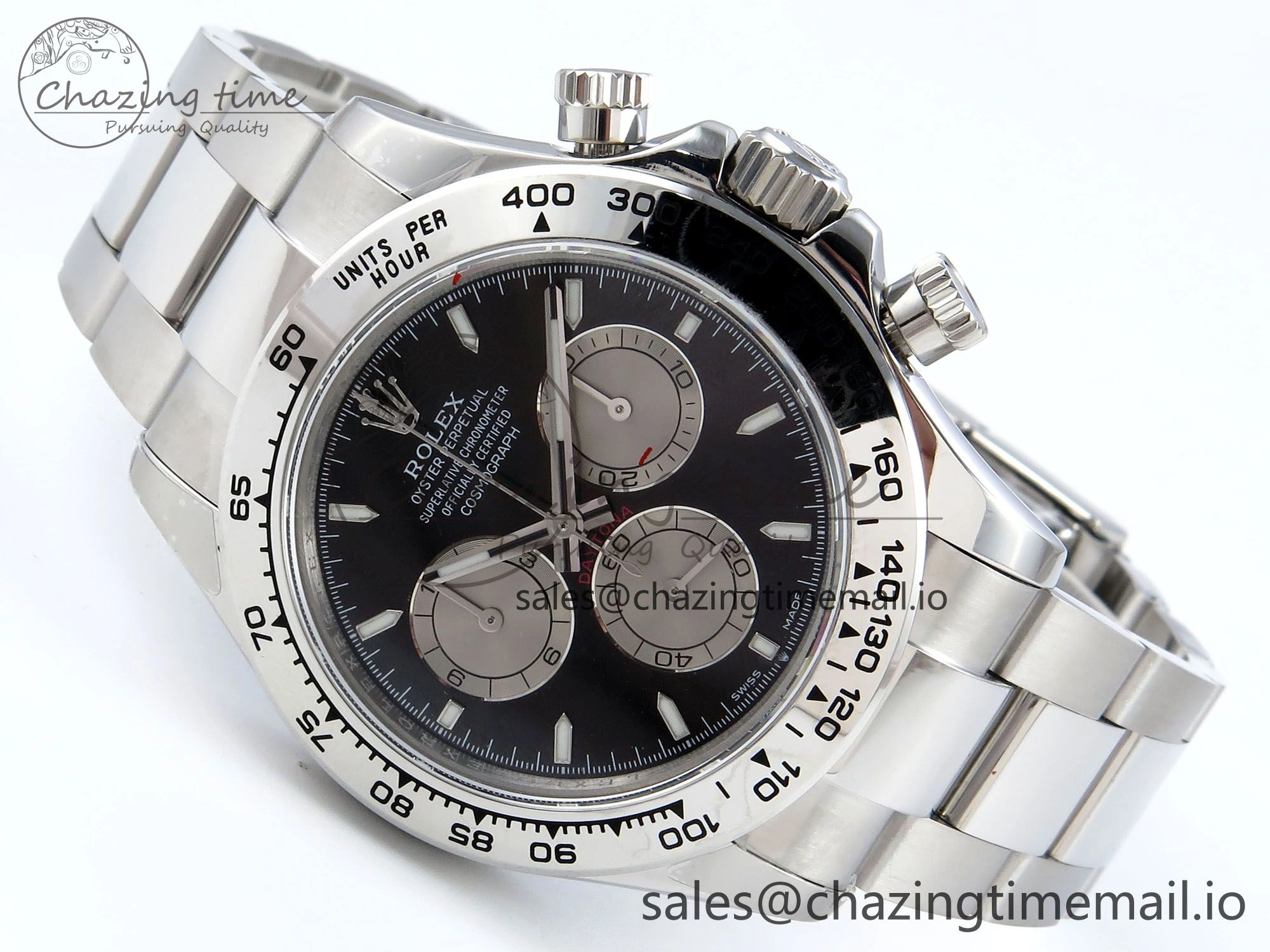 Daytona 126509 QF 1:1 Best Edition Black Silver Dial on SS Braclet SH4131 V5