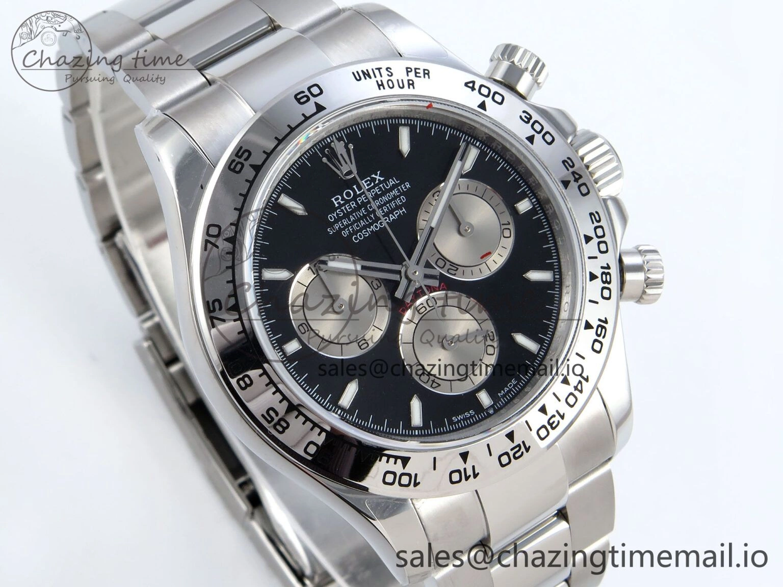 Daytona 126509 QF 1:1 Best Edition Black Silver Dial on SS Braclet SH4131 V5