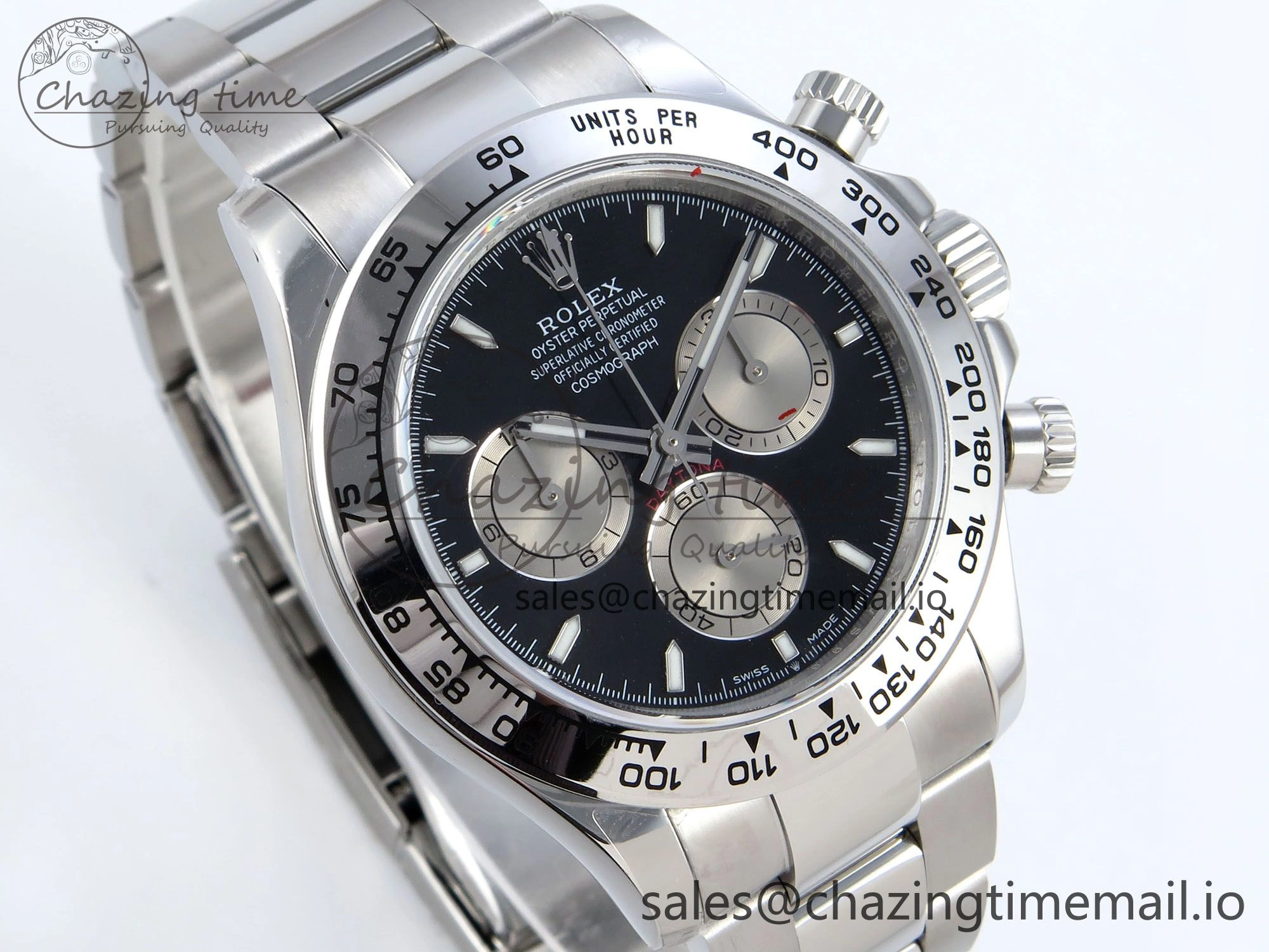 Daytona 126509 QF 1:1 Best Edition Black Silver Dial on SS Braclet SH4131 V5