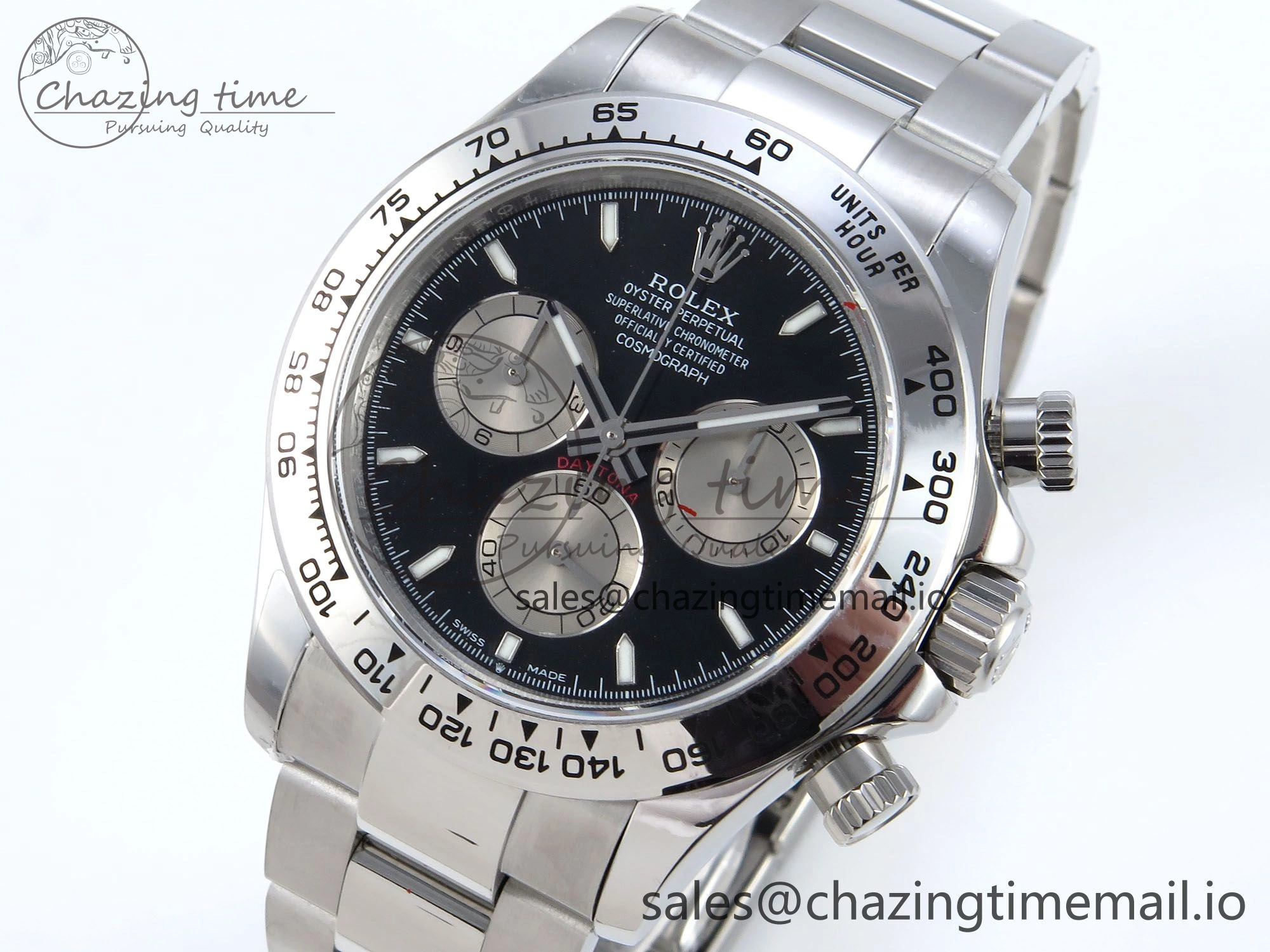 Daytona 126509 QF 1:1 Best Edition Black Silver Dial on SS Braclet SH4131 V5