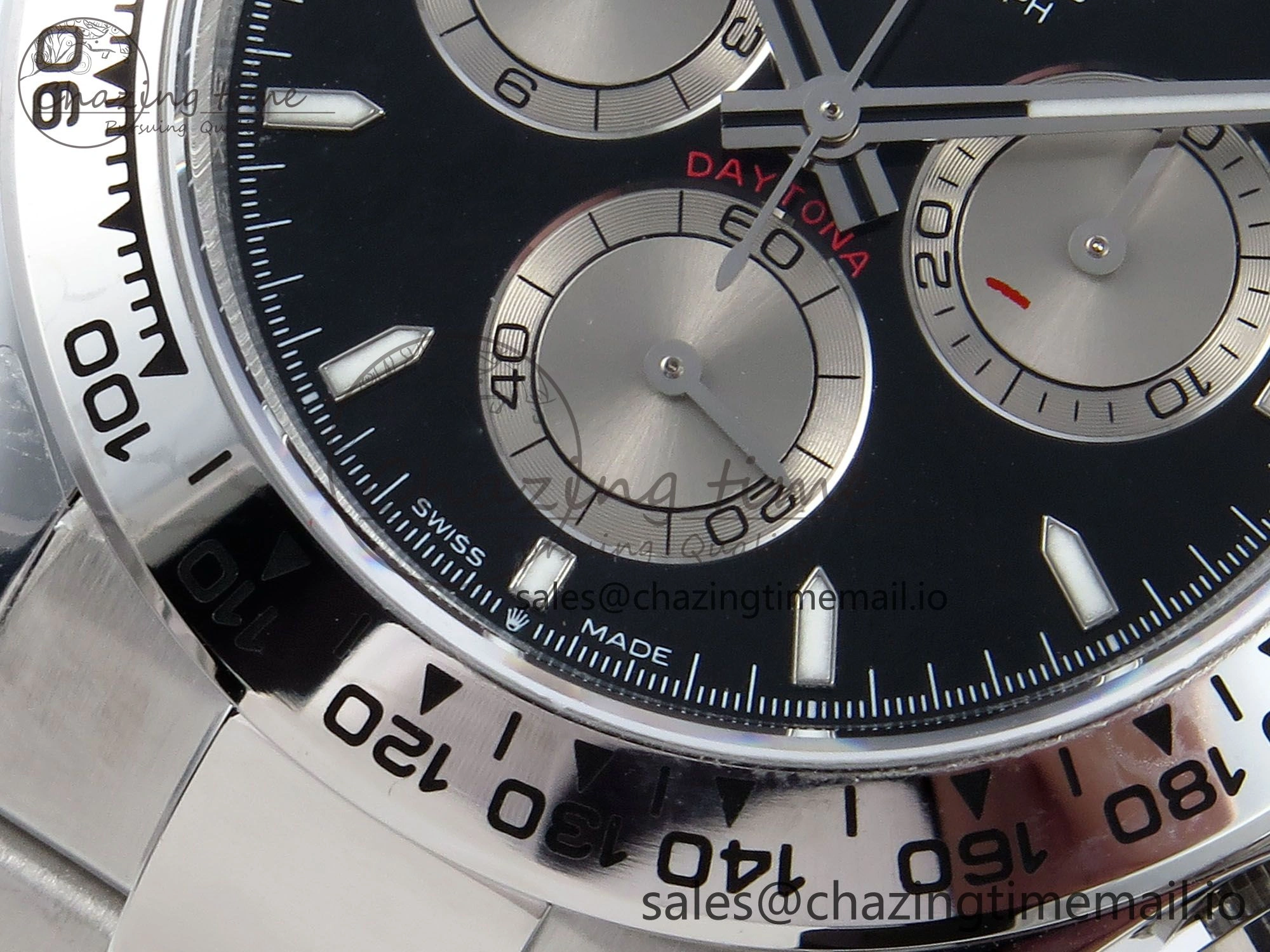 Daytona 126509 QF 1:1 Best Edition Black Silver Dial on SS Braclet SH4131 V5