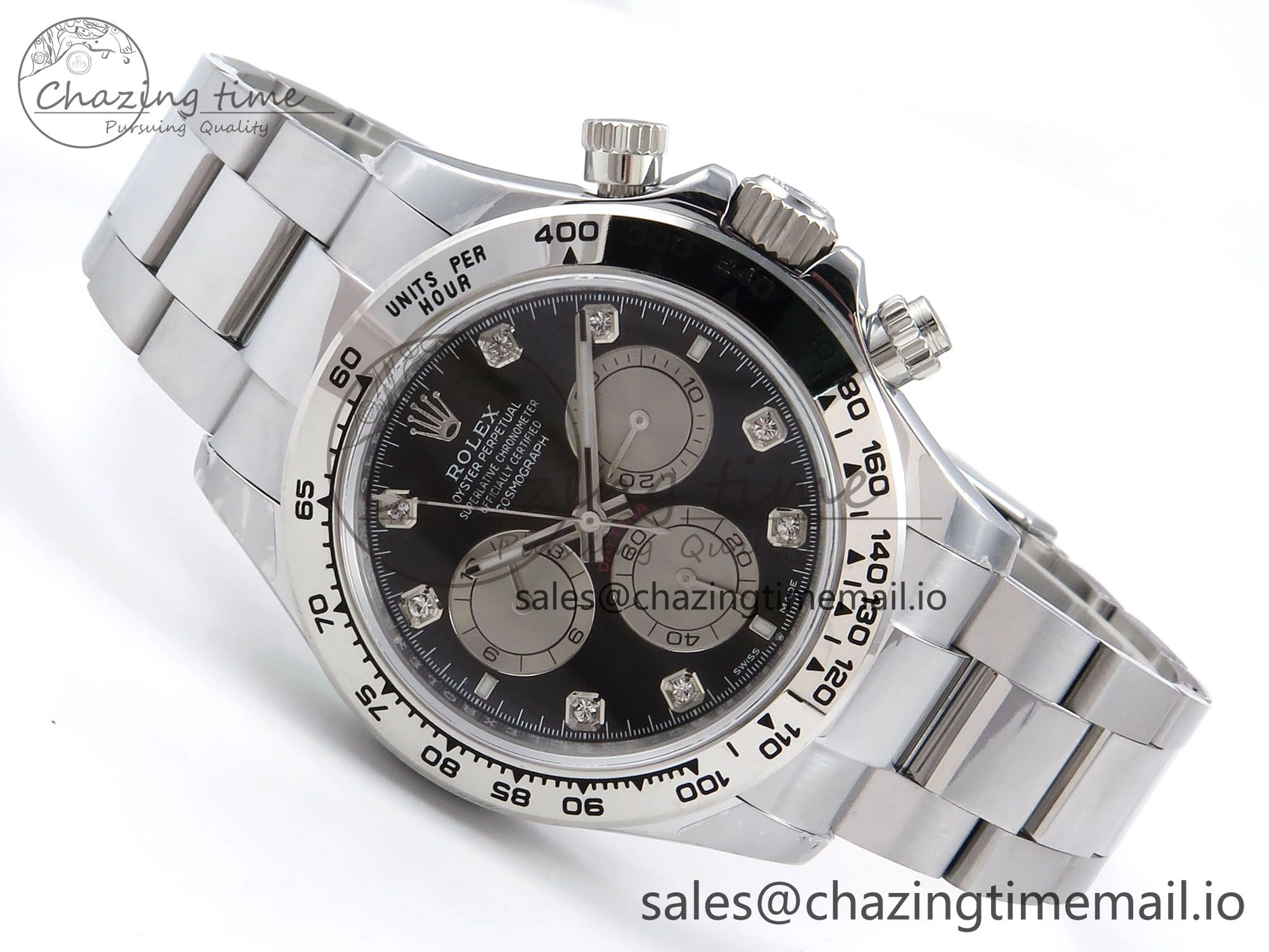 Daytona 126509 QF 1:1 Best Edition Black Silver Diamonds Dial on SS Bracelet SH4131 V6 (Gain Weight）