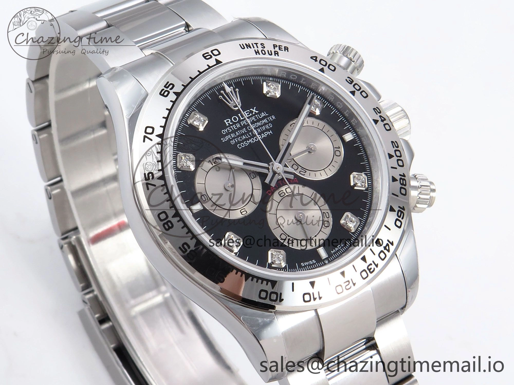 Daytona 126509 QF 1:1 Best Edition Black Silver Diamonds Dial on SS Bracelet SH4131 V6 (Gain Weight）