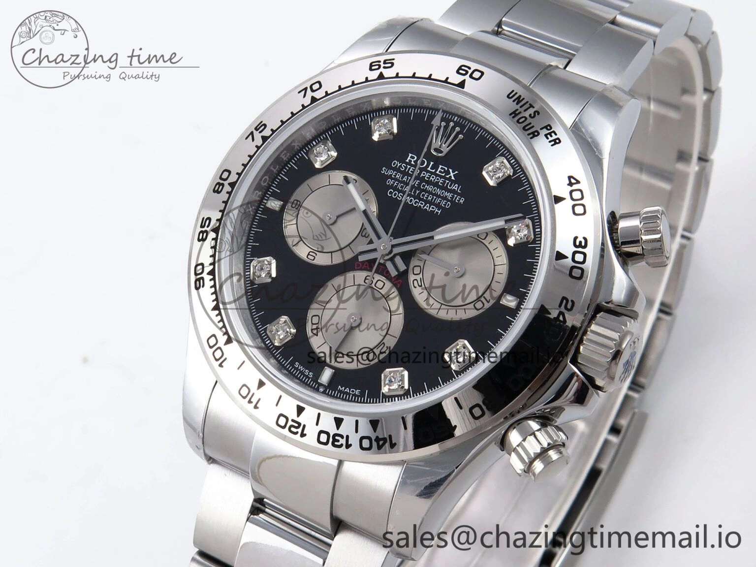 Daytona 126509 QF 1:1 Best Edition Black Silver Diamonds Dial on SS Bracelet SH4131 V6 (Gain Weight）