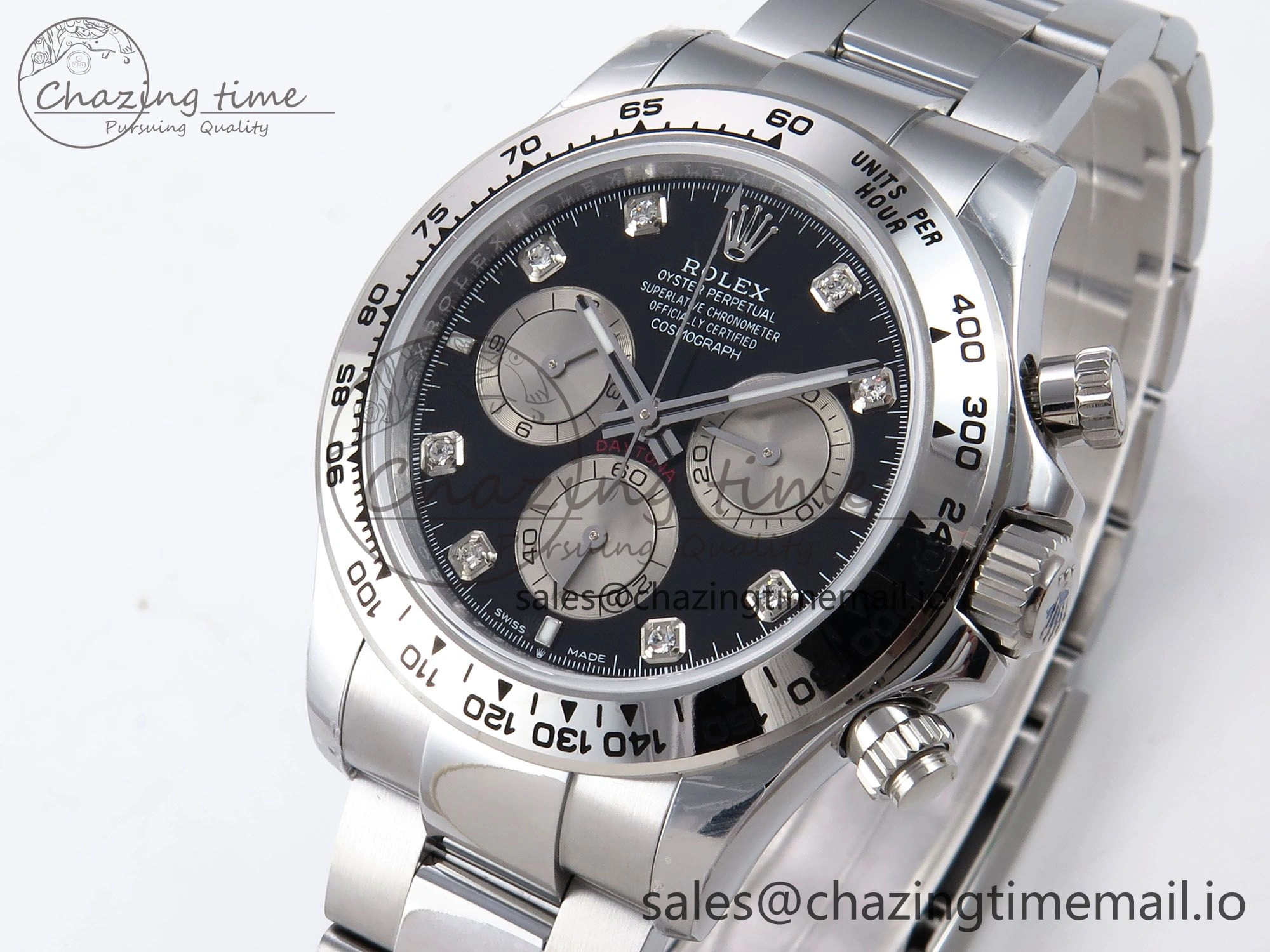 Daytona 126509 QF 1:1 Best Edition Black Silver Diamonds Dial on SS Bracelet SH4131 V6 (Gain Weight）