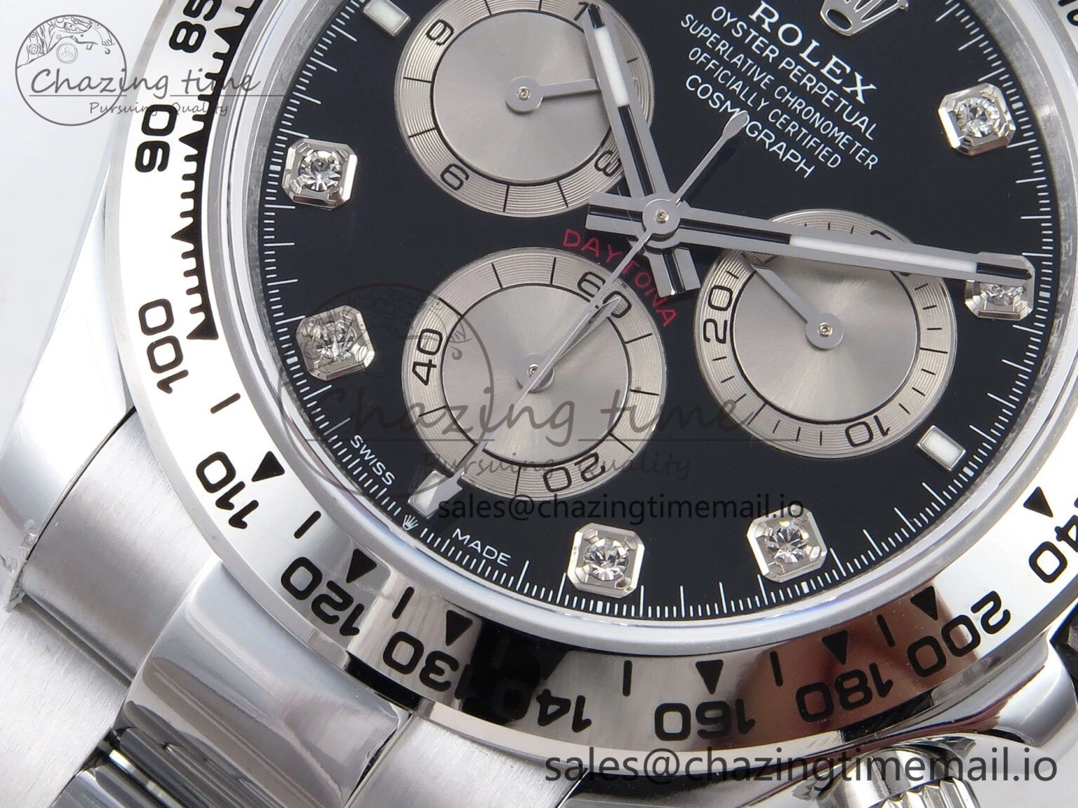 Daytona 126509 QF 1:1 Best Edition Black Silver Diamonds Dial on SS Bracelet SH4131 V6 (Gain Weight）