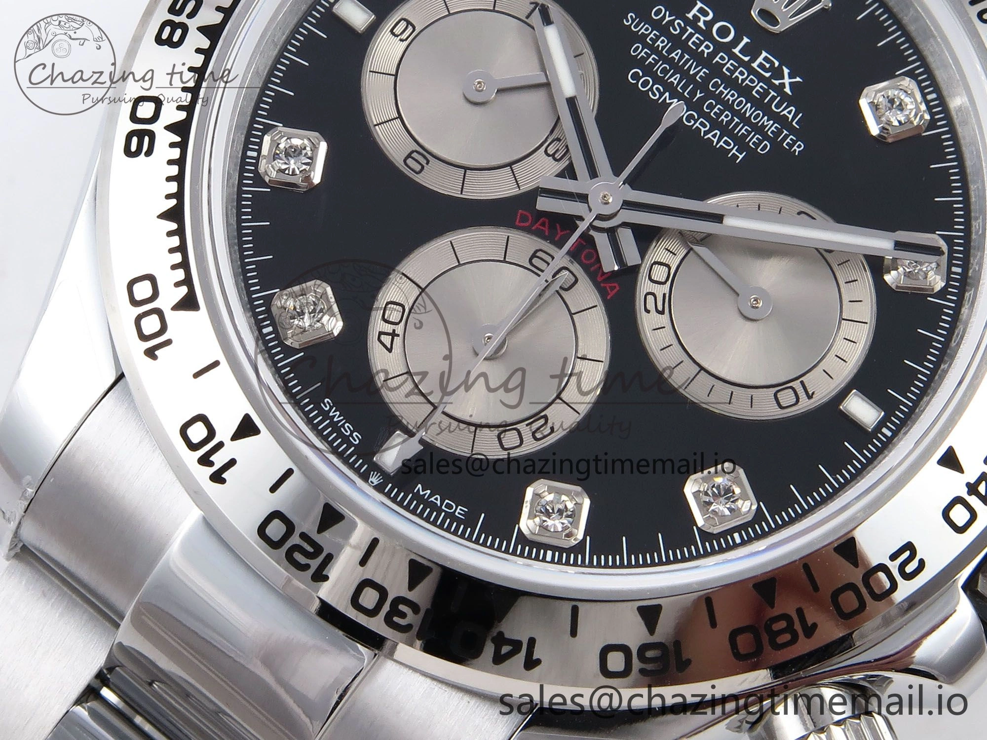 Daytona 126509 QF 1:1 Best Edition Black Silver Diamonds Dial on SS Bracelet SH4131 V6 (Gain Weight）