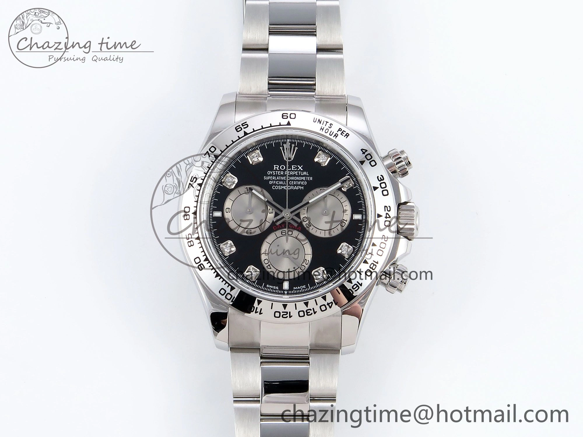 Daytona 126509 QF 1:1 Best Edition Black Silver Diamonds Dial on SS Braclet SH4131 V5