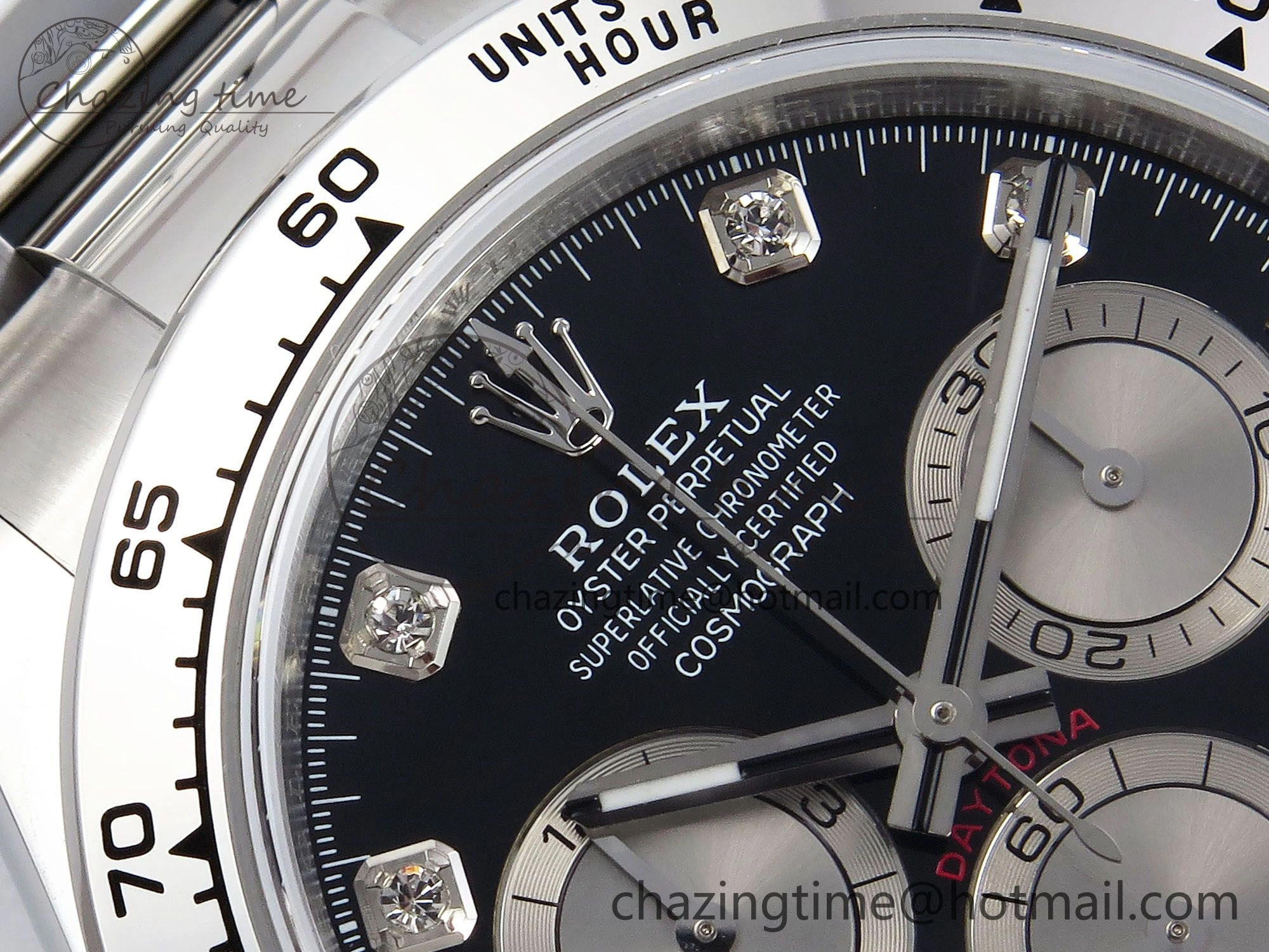 Daytona 126509 QF 1:1 Best Edition Black Silver Diamonds Dial on SS Braclet SH4131 V5