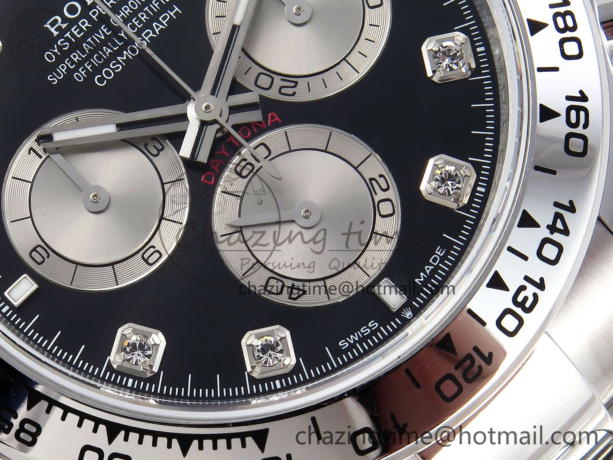 Daytona 126509 QF 1:1 Best Edition Black Silver Diamonds Dial on SS Braclet SH4131 V5