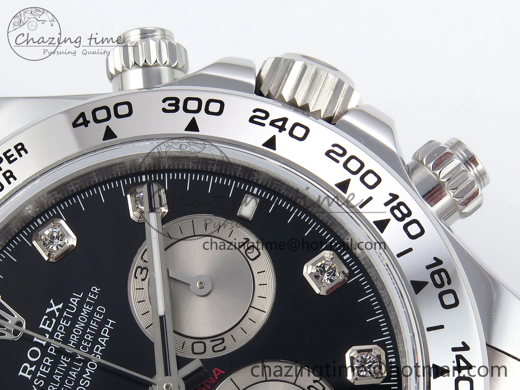Daytona 126509 QF 1:1 Best Edition Black Silver Diamonds Dial on SS Braclet SH4131 V5