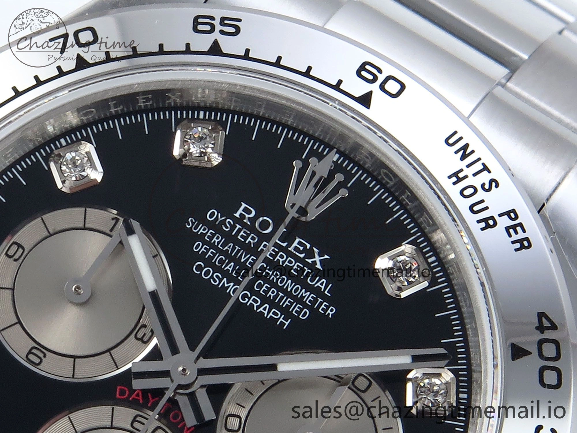 Daytona 126509 QF 1:1 Best Edition Black Silver Diamonds Dial on SS Braclet SH4131 V5