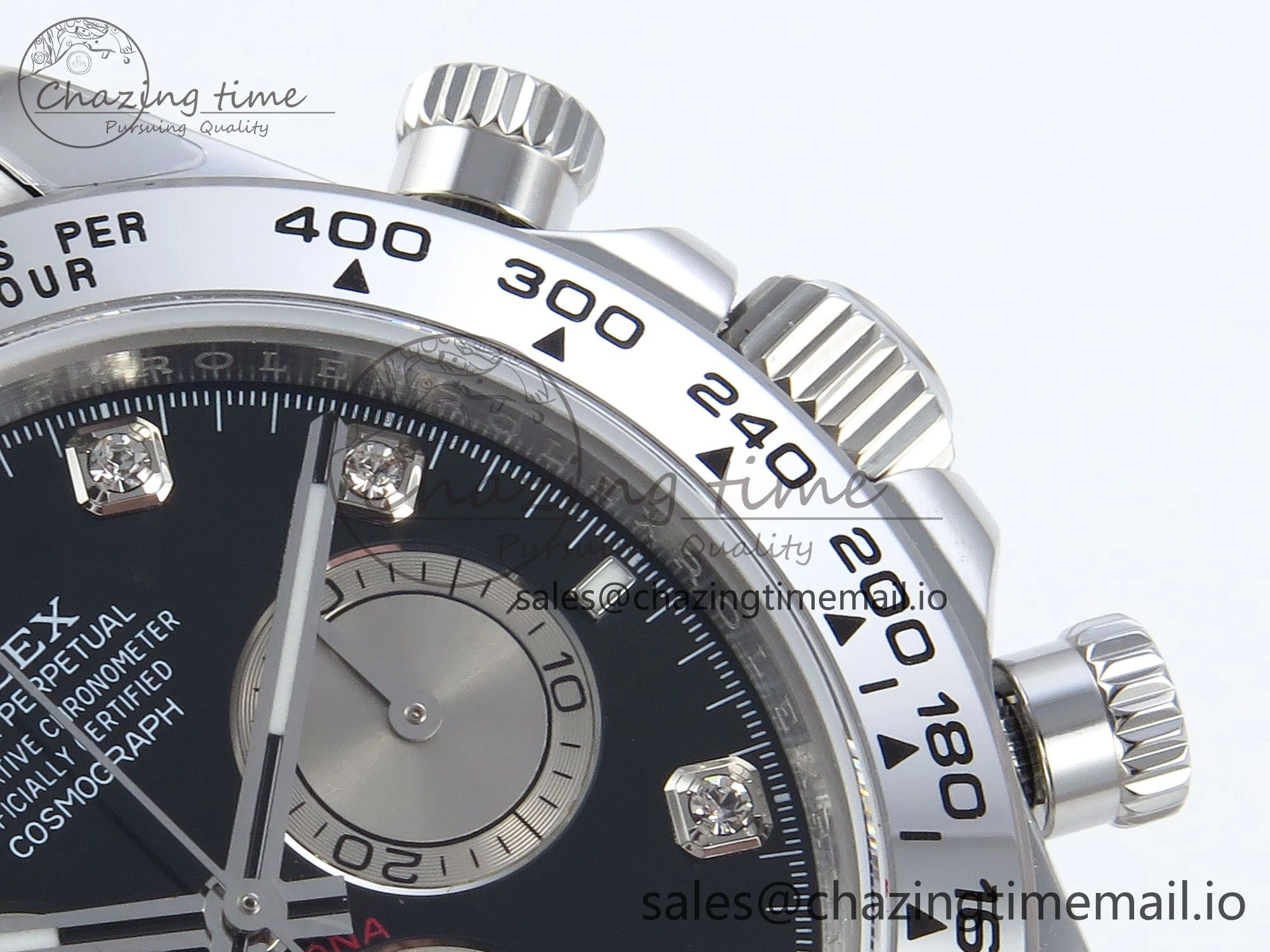 Daytona 126509 QF 1:1 Best Edition Black Silver Diamonds Dial on SS Braclet SH4131 V5