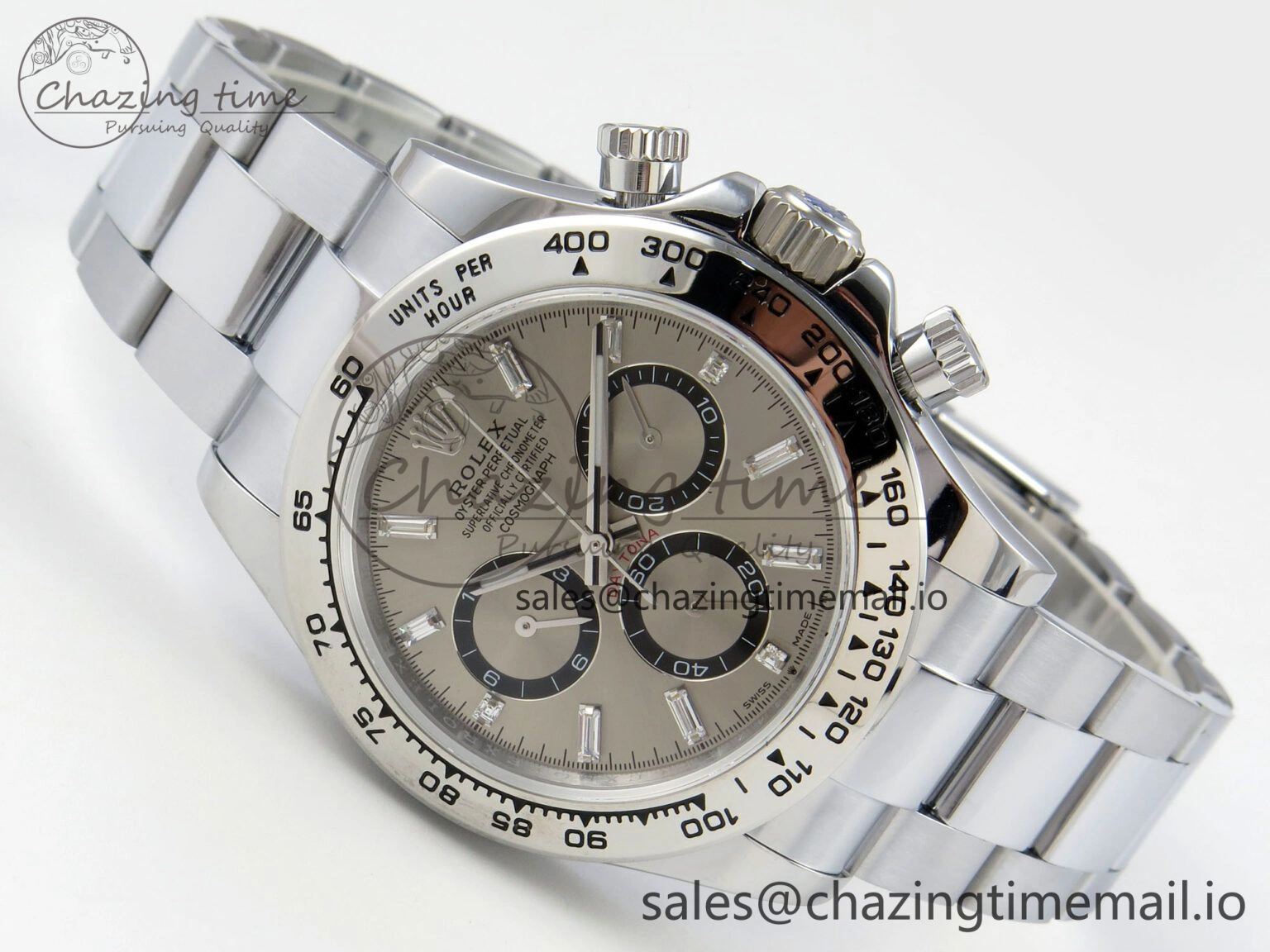 Daytona 126509 QF 1:1 Best Edition Gray Dia Crystal Marker on SS Bracelet SH4131 V6 (Gain Weight)