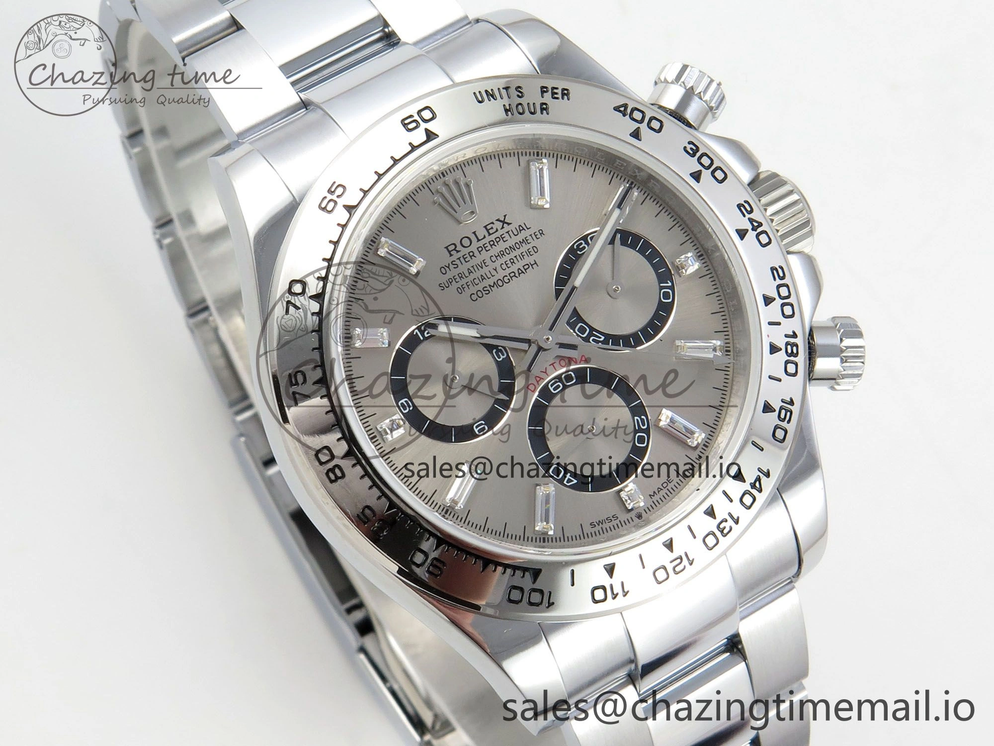 Daytona 126509 QF 1:1 Best Edition Gray Dia Crystal Marker on SS Bracelet SH4131 V6 (Gain Weight)