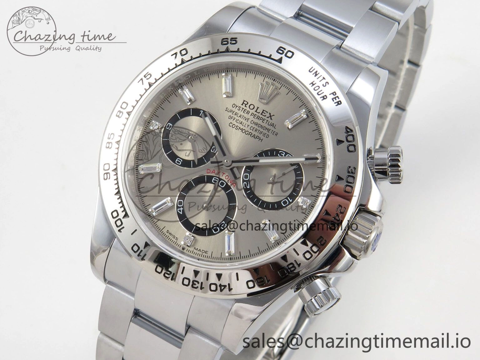 Daytona 126509 QF 1:1 Best Edition Gray Dia Crystal Marker on SS Bracelet SH4131 V6 (Gain Weight)