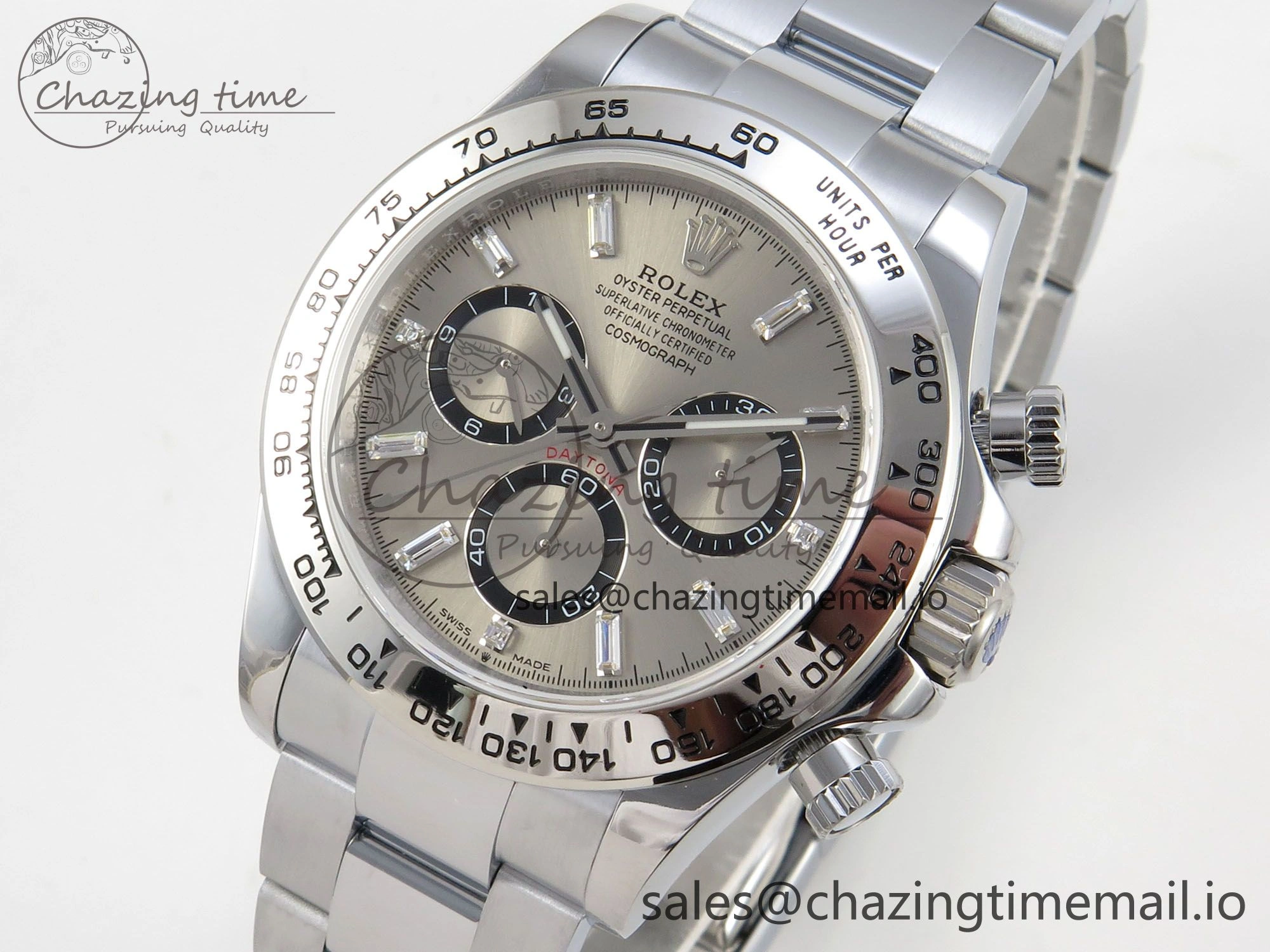Daytona 126509 QF 1:1 Best Edition Gray Dia Crystal Marker on SS Bracelet SH4131 V6 (Gain Weight)