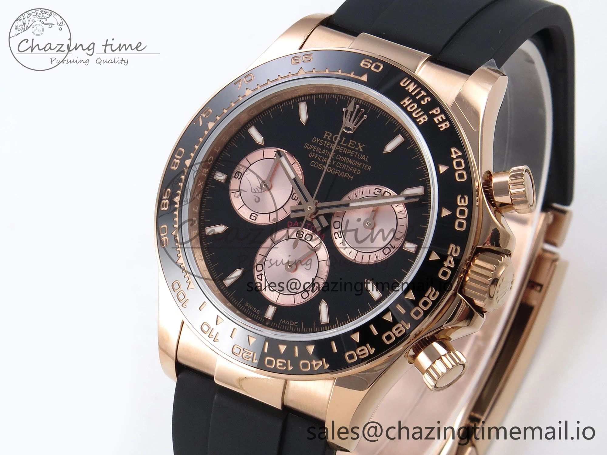 Daytona 126515 QF 1:1 Best Edition Black RG Dial on Oysterflex Strap SH4131 V6 （Gain Weight）