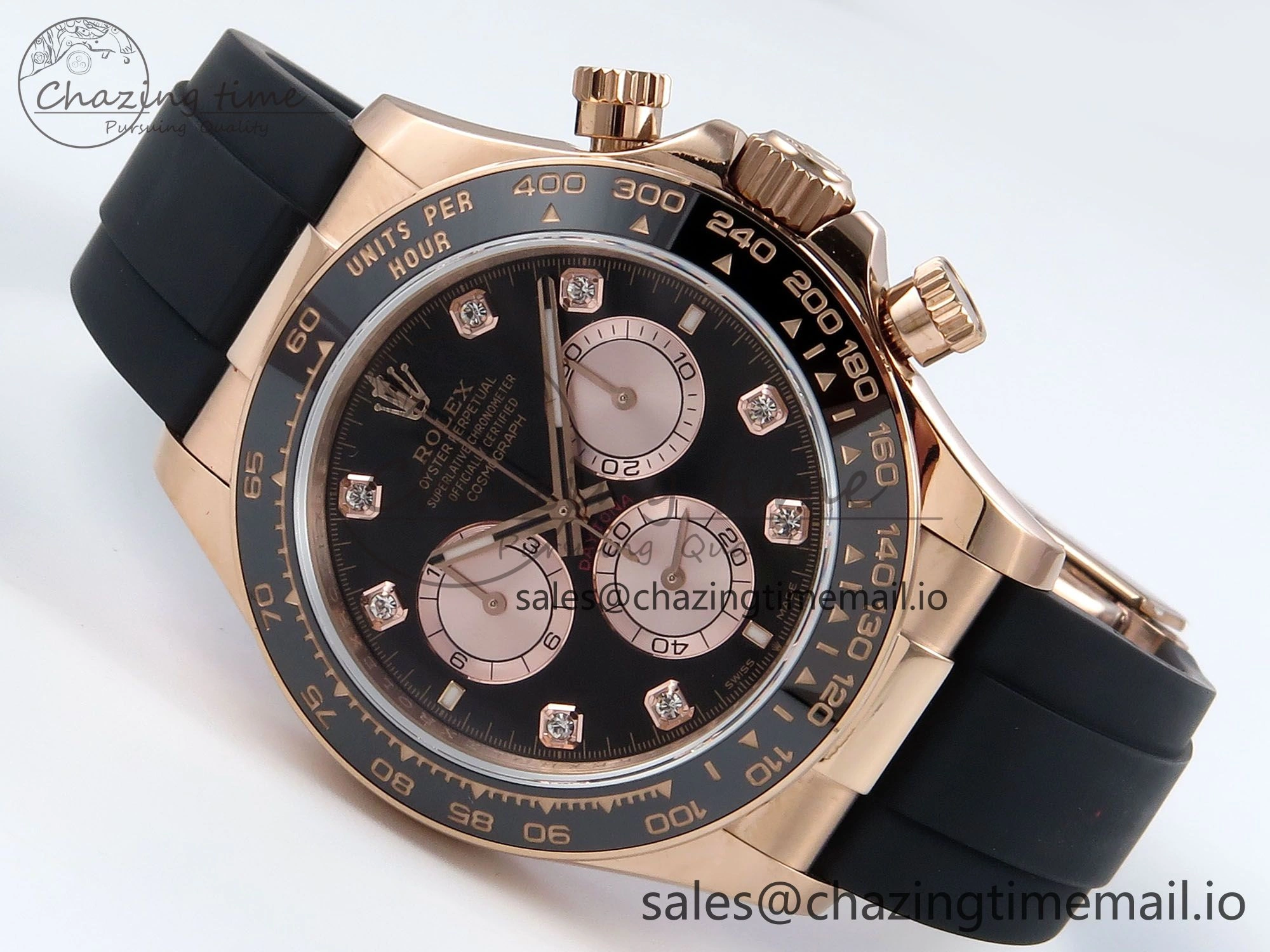 Daytona 126515 QF 1:1 Best Edition Black RG Diamonds Dial on Oysterflex Strap SH4131 V5