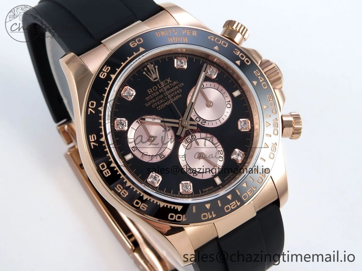 Daytona 126515 QF 1:1 Best Edition Black RG Diamonds Dial on Oysterflex Strap SH4131 V5